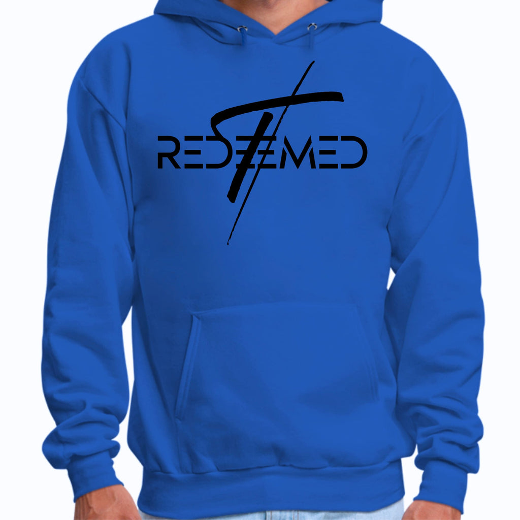 Mens Graphic Hoodie Redeemed Cross Black Illustration