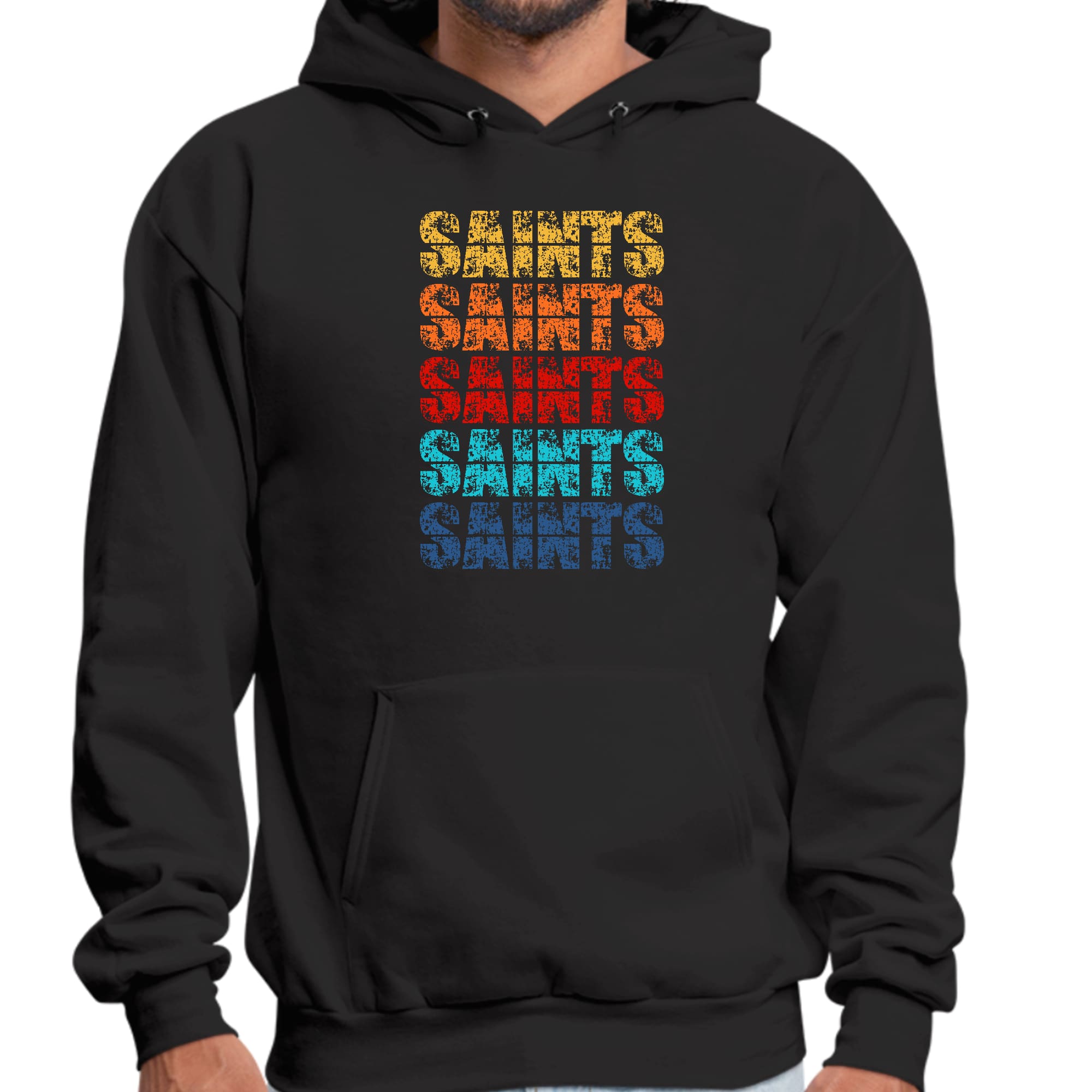 Mens Graphic Hoodie Saints Colorful Art Illustration