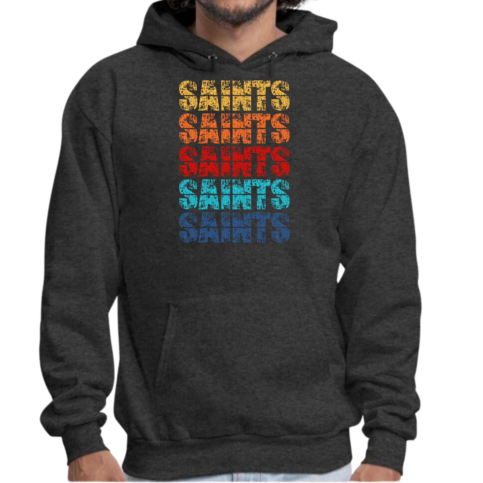 Mens Graphic Hoodie Saints Colorful Art Illustration