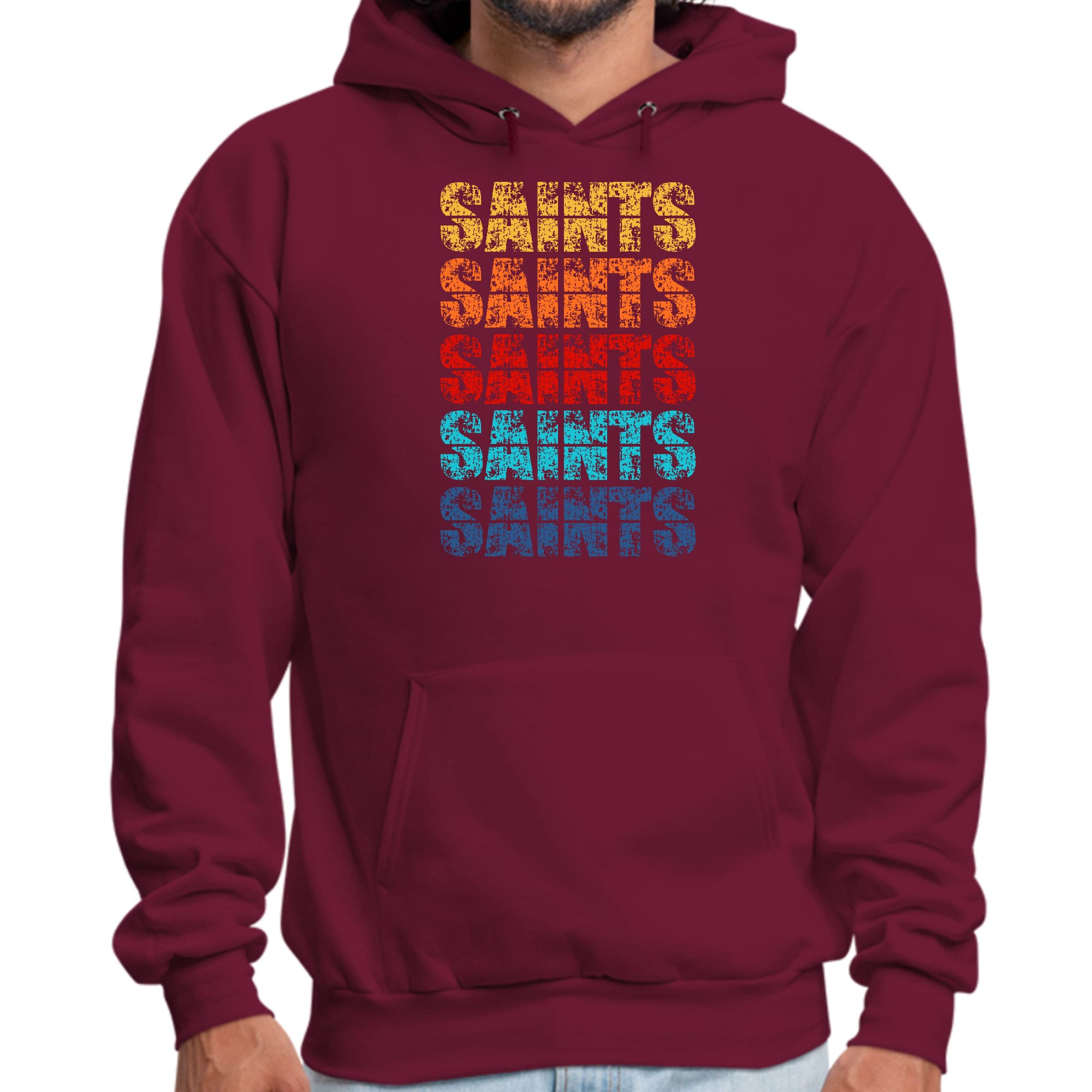 Mens Graphic Hoodie Saints Colorful Art Illustration