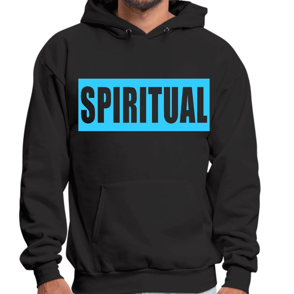 Mens Graphic Hoodie Spiritual Light Blue Print
