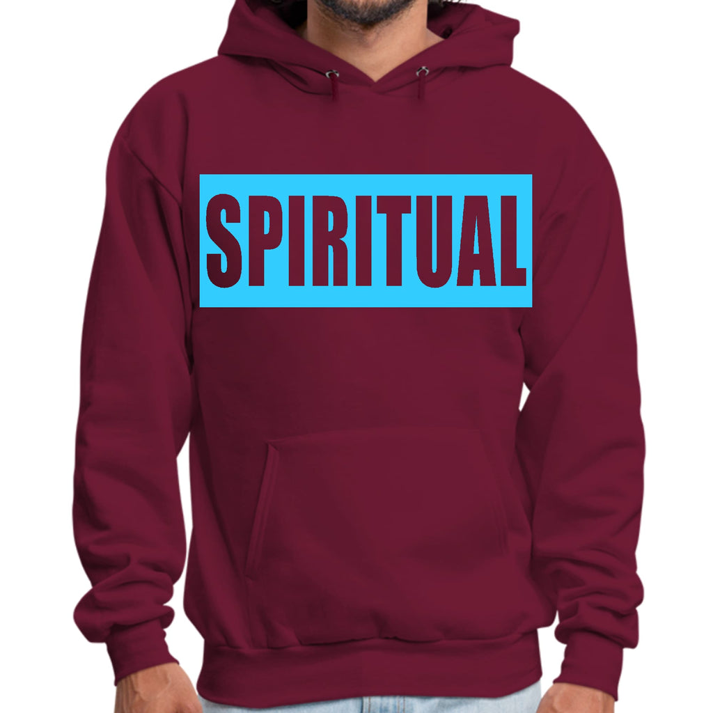 Mens Graphic Hoodie Spiritual Light Blue Print