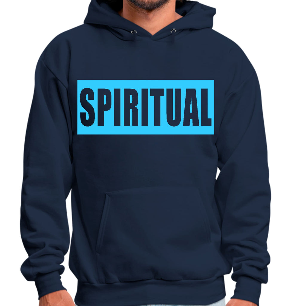 Mens Graphic Hoodie Spiritual Light Blue Print