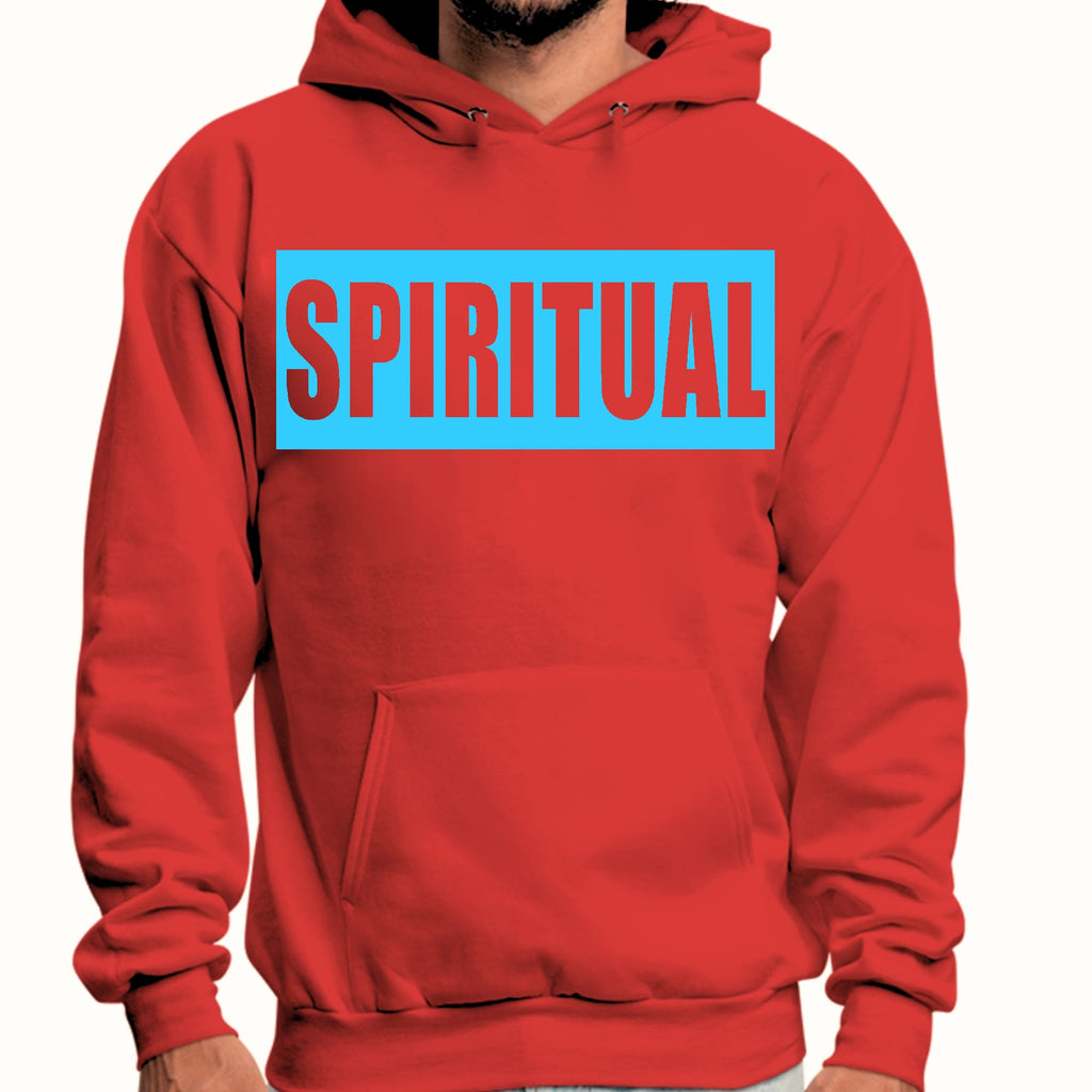 Mens Graphic Hoodie Spiritual Light Blue Print