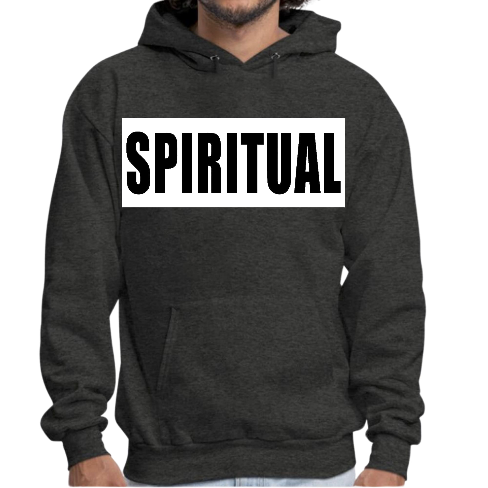 Mens Graphic Hoodie Spiritual White Colorblock Illustration