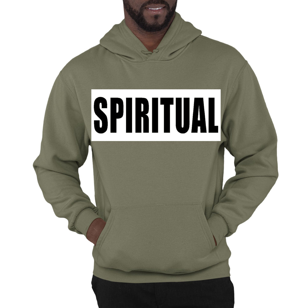 Mens Graphic Hoodie Spiritual White Colorblock Illustration