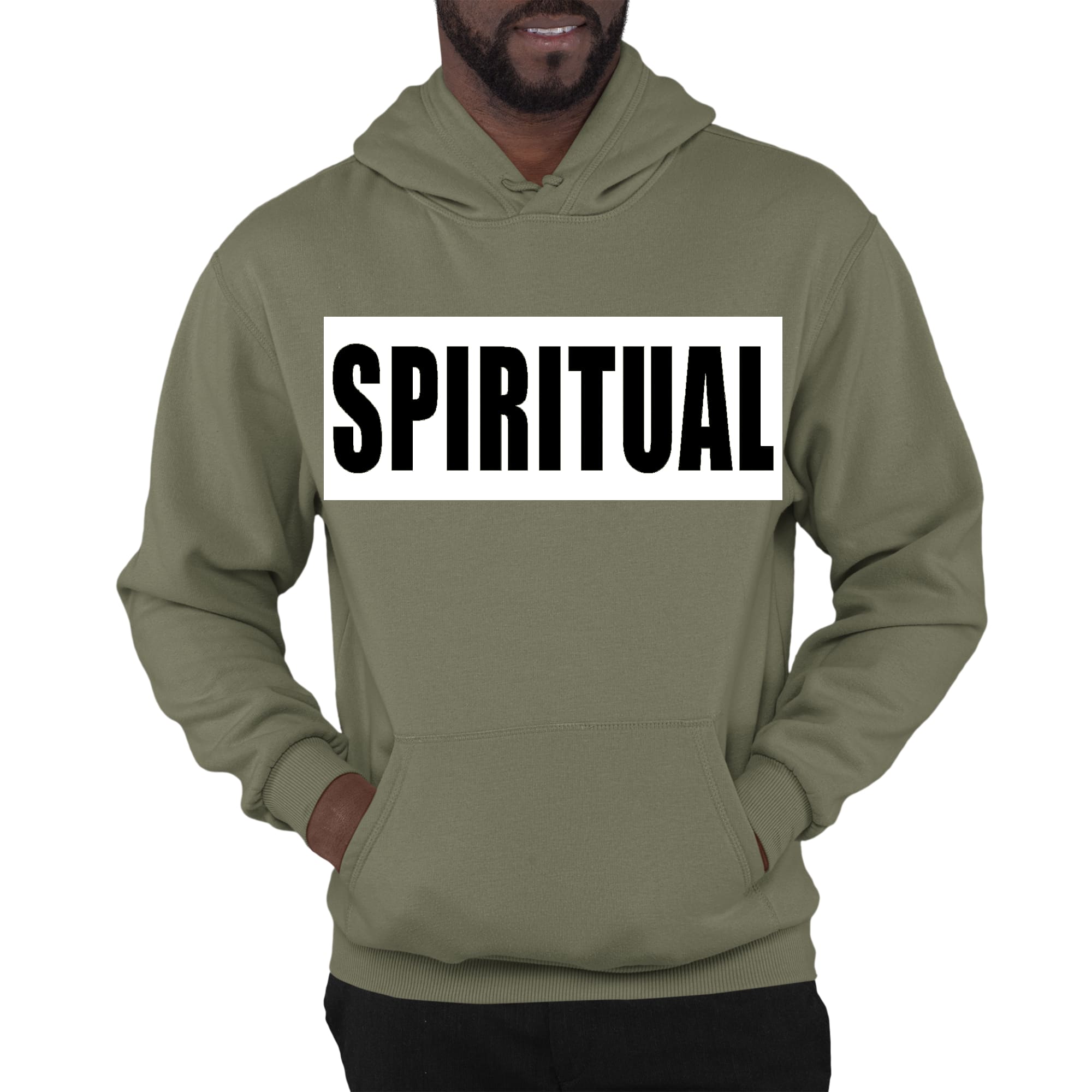 Mens Graphic Hoodie Spiritual White Colorblock Illustration