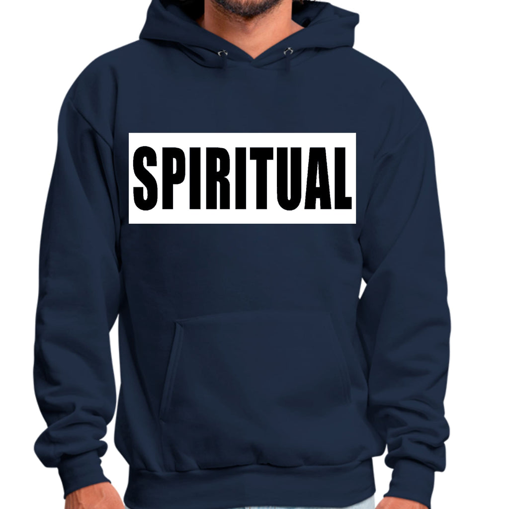 Mens Graphic Hoodie Spiritual White Colorblock Illustration