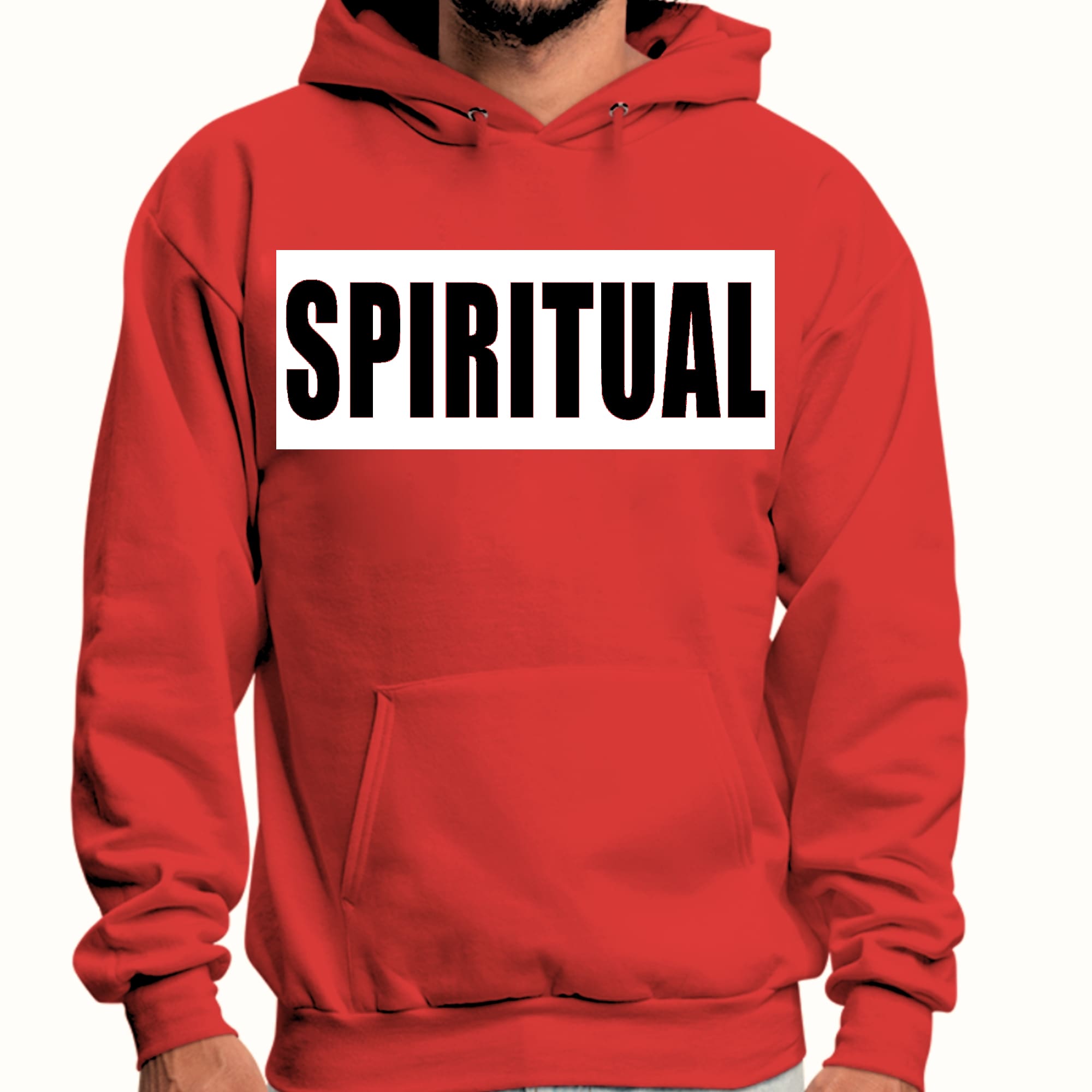 Mens Graphic Hoodie Spiritual White Colorblock Illustration