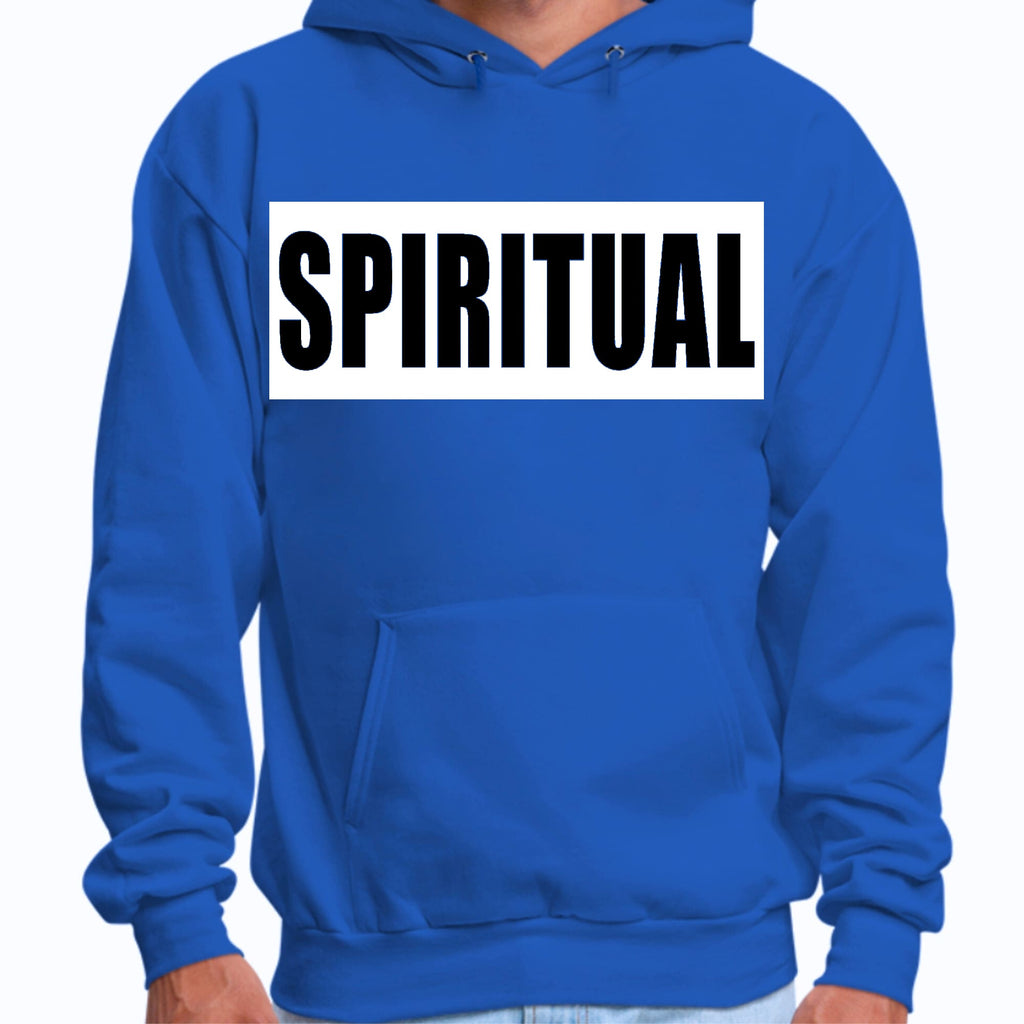 Mens Graphic Hoodie Spiritual White Colorblock Illustration