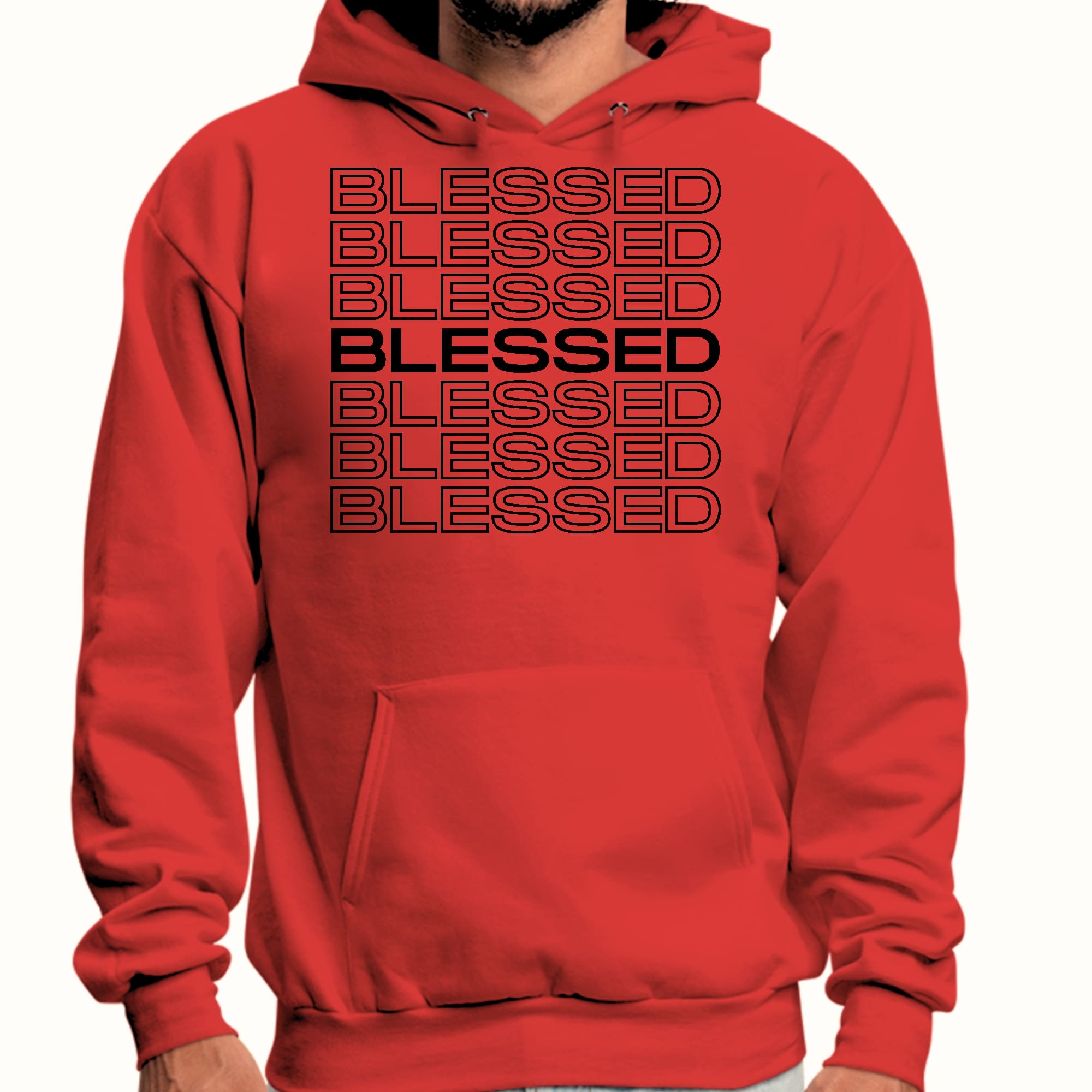 Mens Graphic Hoodie Stacked Blessed Print