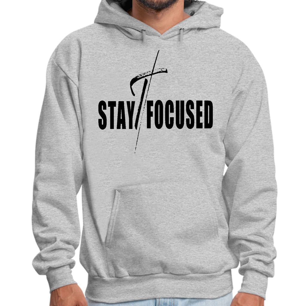 Mens Graphic Hoodie Stay Focused Black Print