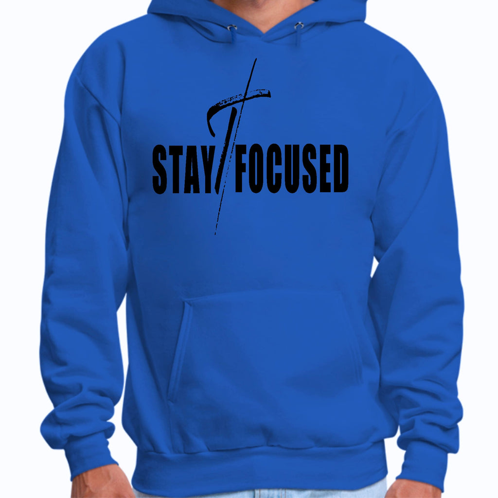 Mens Graphic Hoodie Stay Focused Black Print