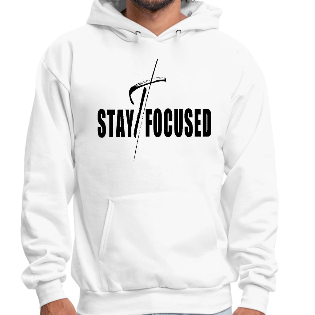 Mens Graphic Hoodie Stay Focused Black Print