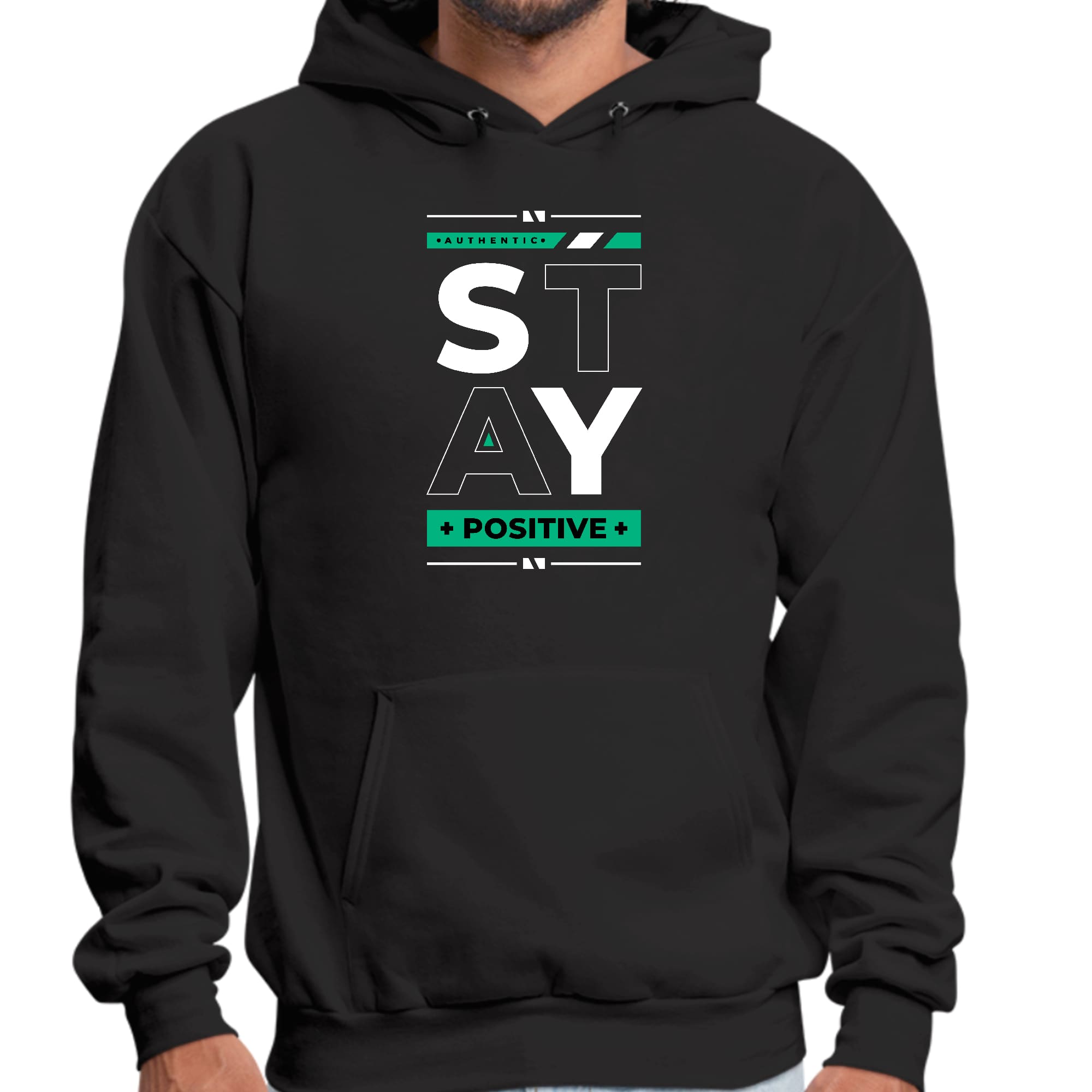 Mens Graphic Hoodie Stay Positive