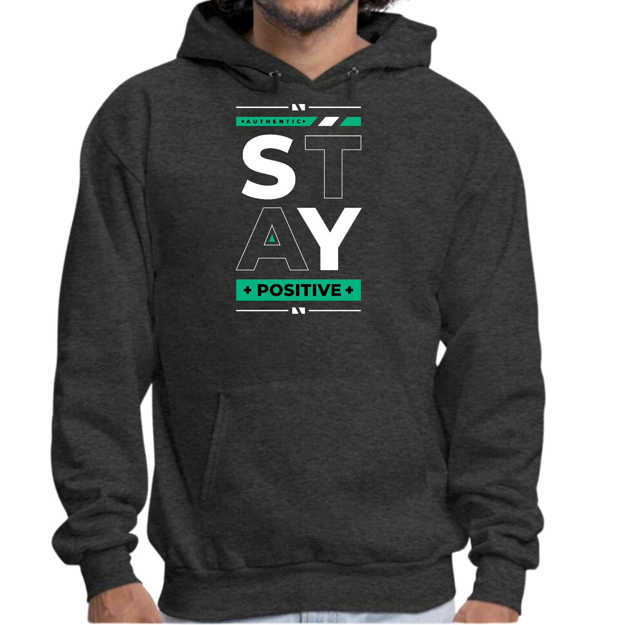Mens Graphic Hoodie Stay Positive