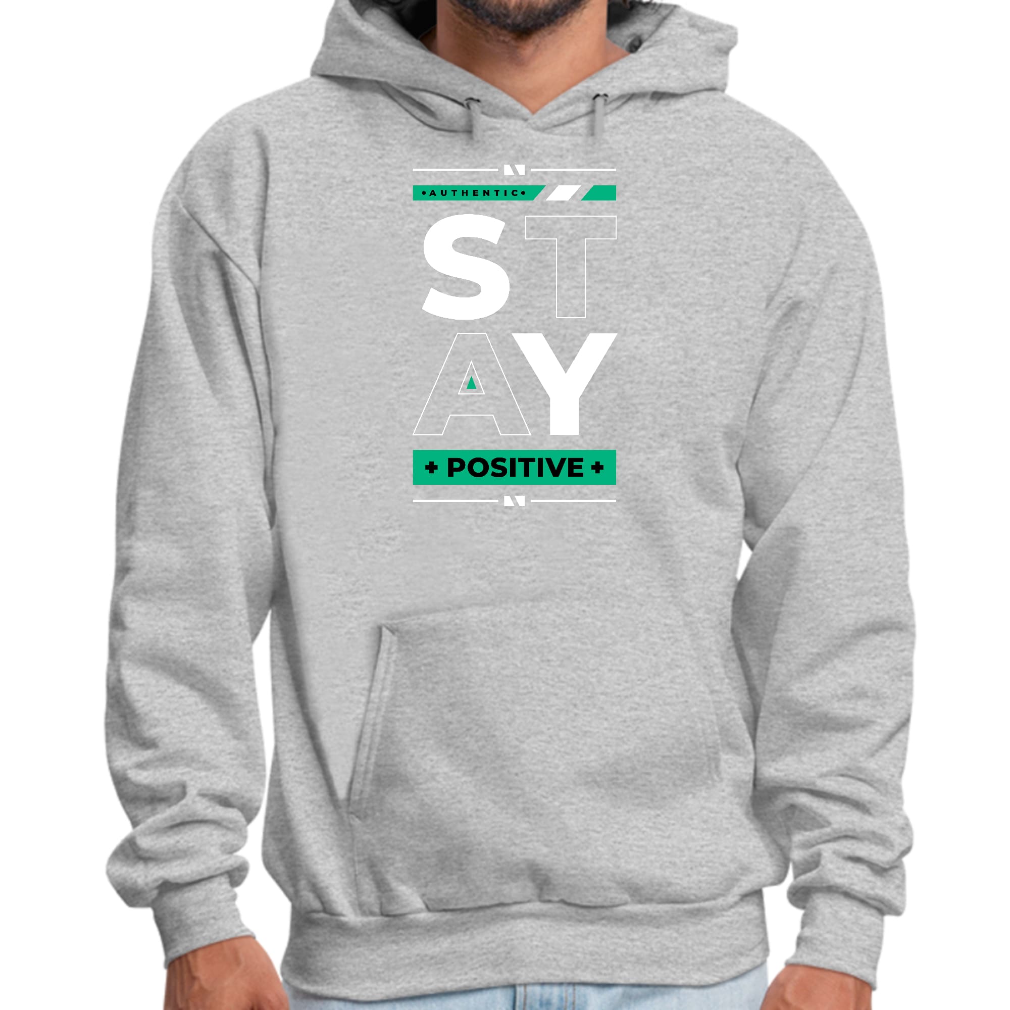 Mens Graphic Hoodie Stay Positive