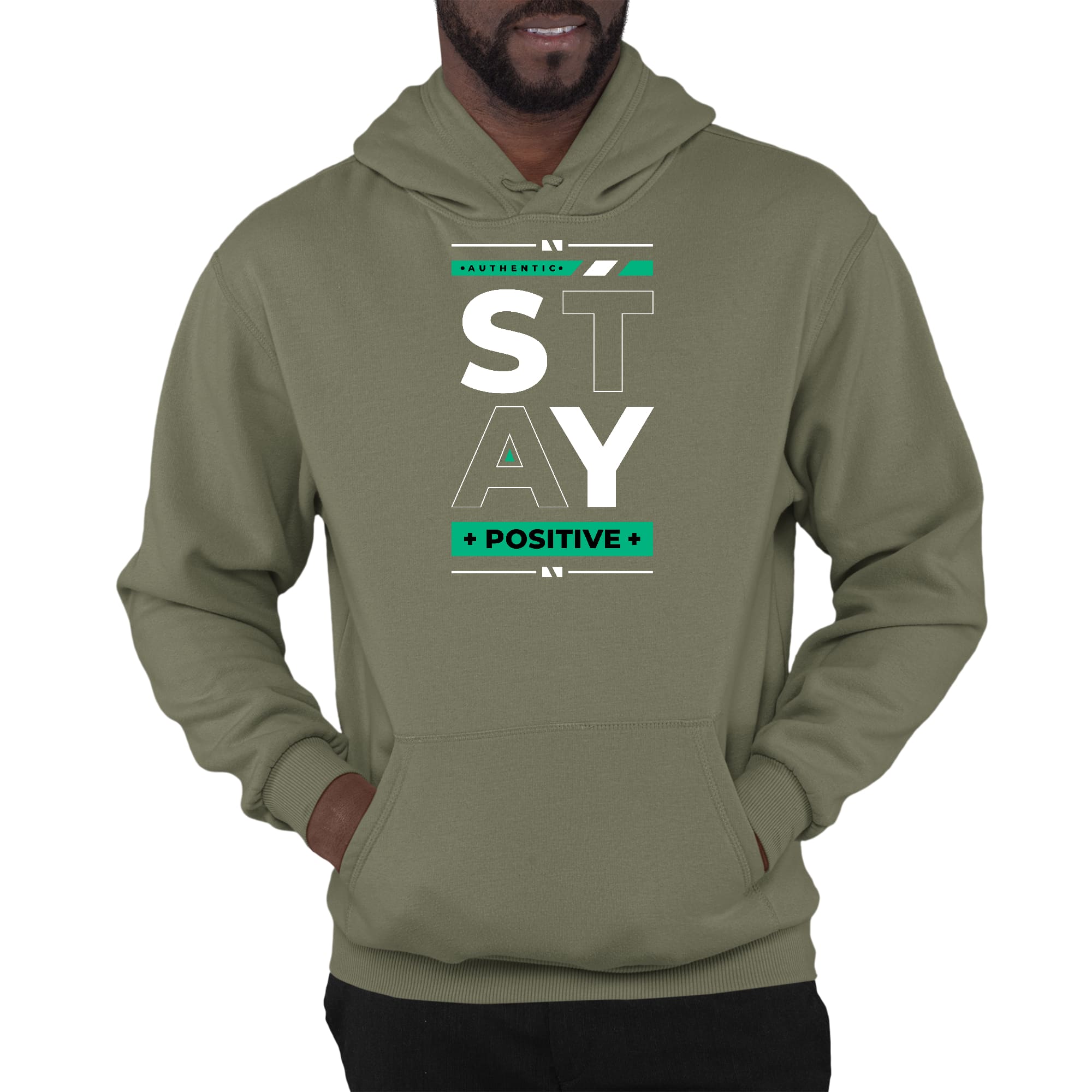 Mens Graphic Hoodie Stay Positive