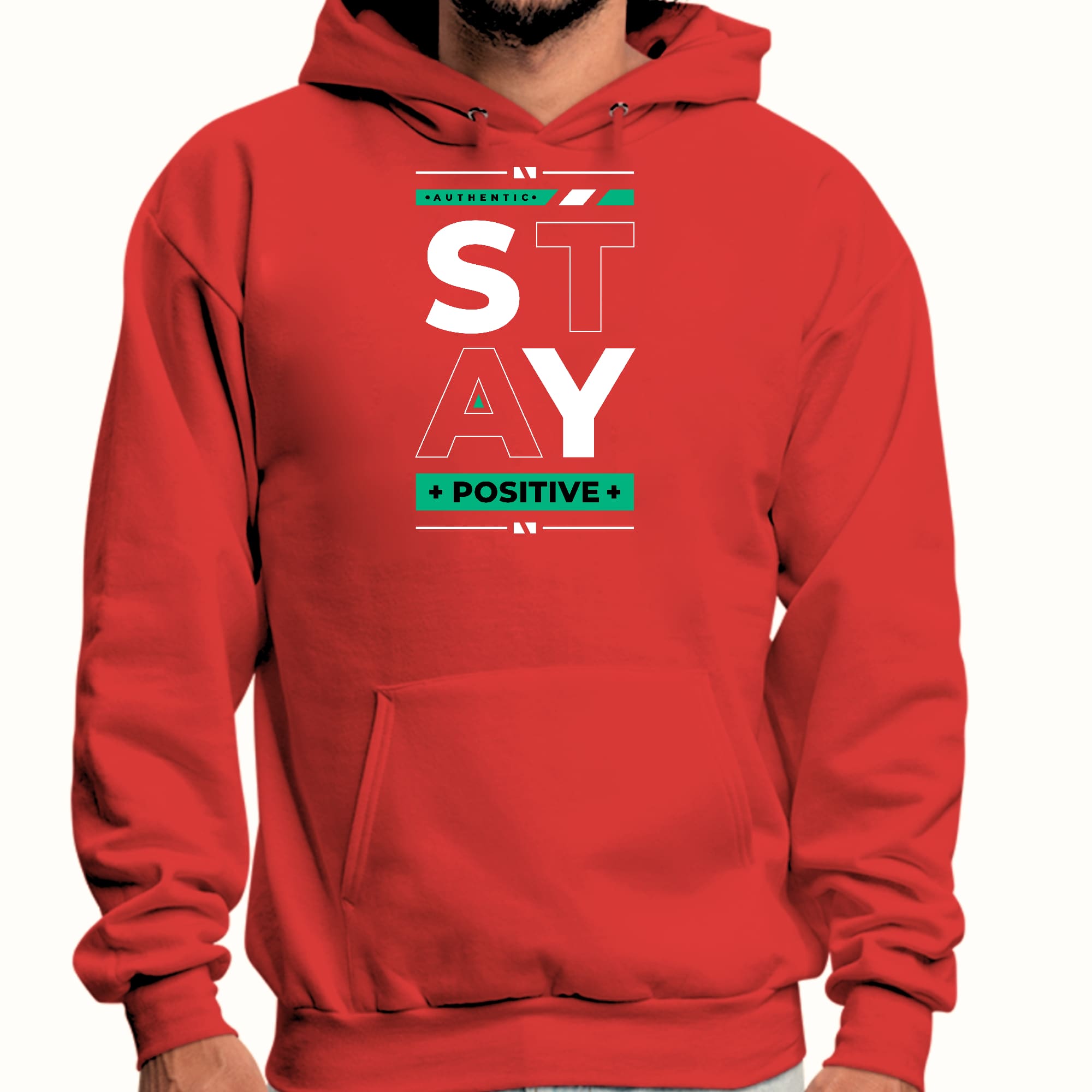 Mens Graphic Hoodie Stay Positive