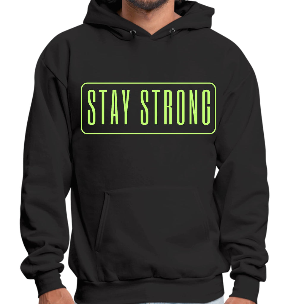 Mens Graphic Hoodie Stay Strong Neon Print