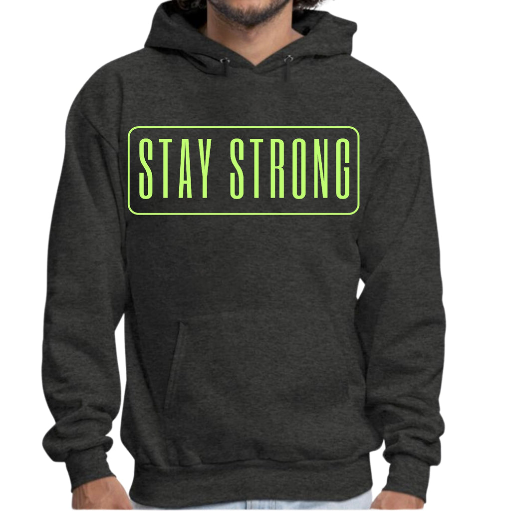 Mens Graphic Hoodie Stay Strong Neon Print