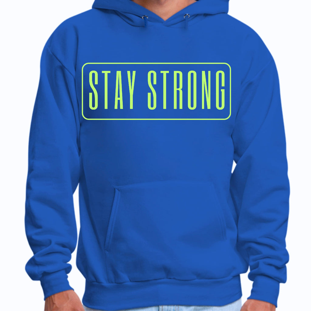 Mens Graphic Hoodie Stay Strong Neon Print
