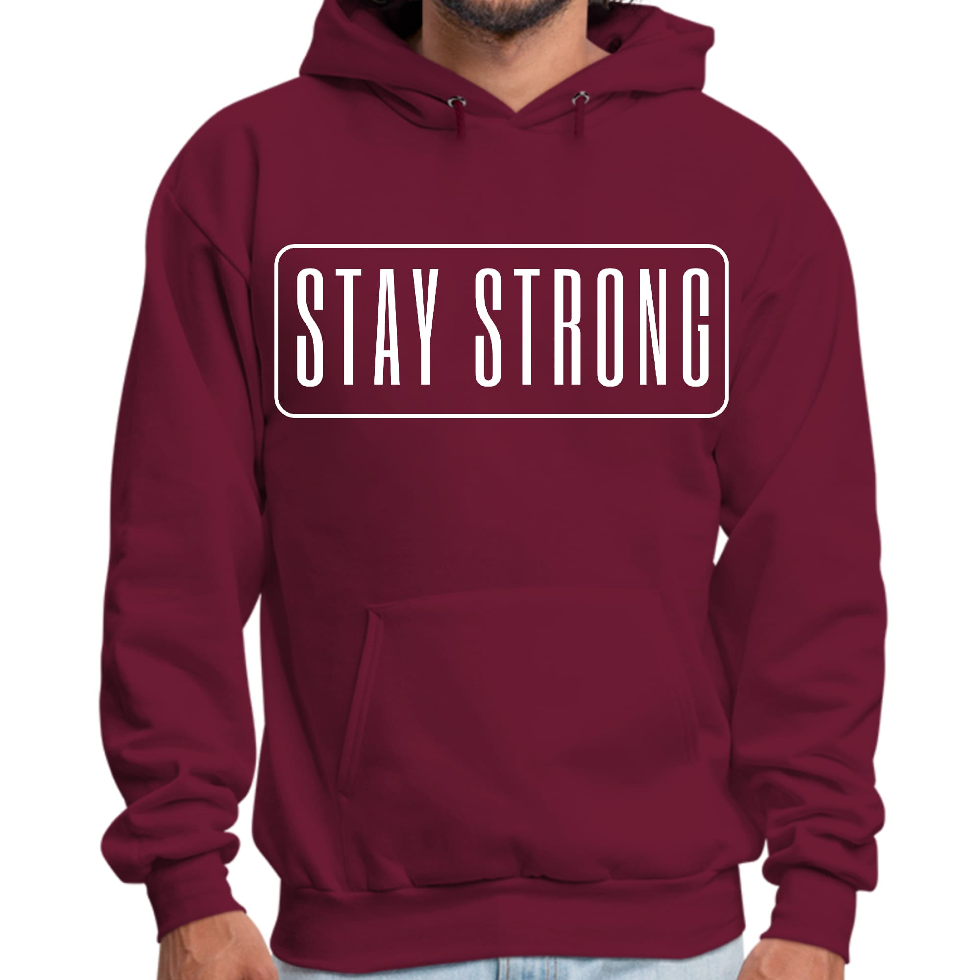 Mens Graphic Hoodie Stay Strong Print