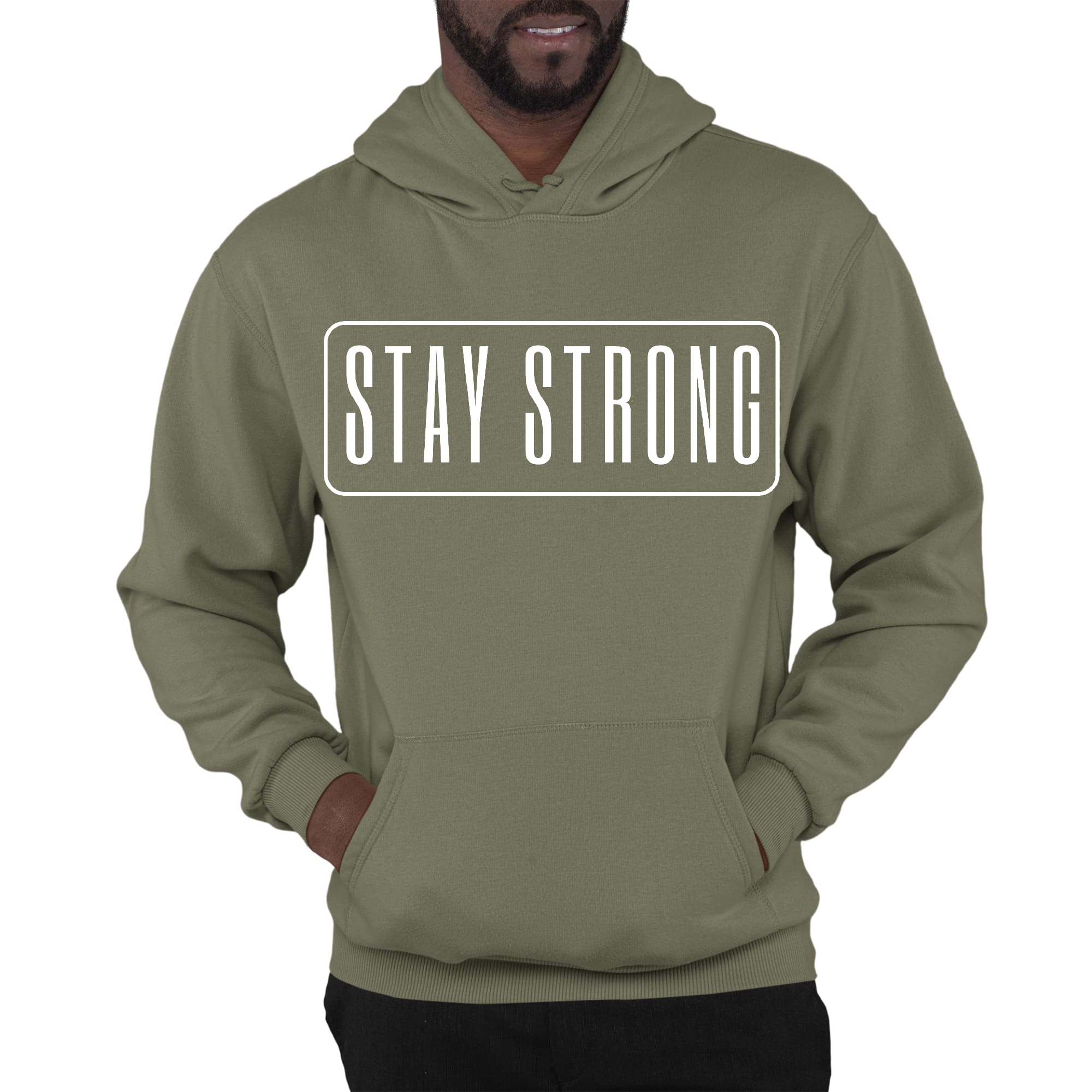 Mens Graphic Hoodie Stay Strong Print