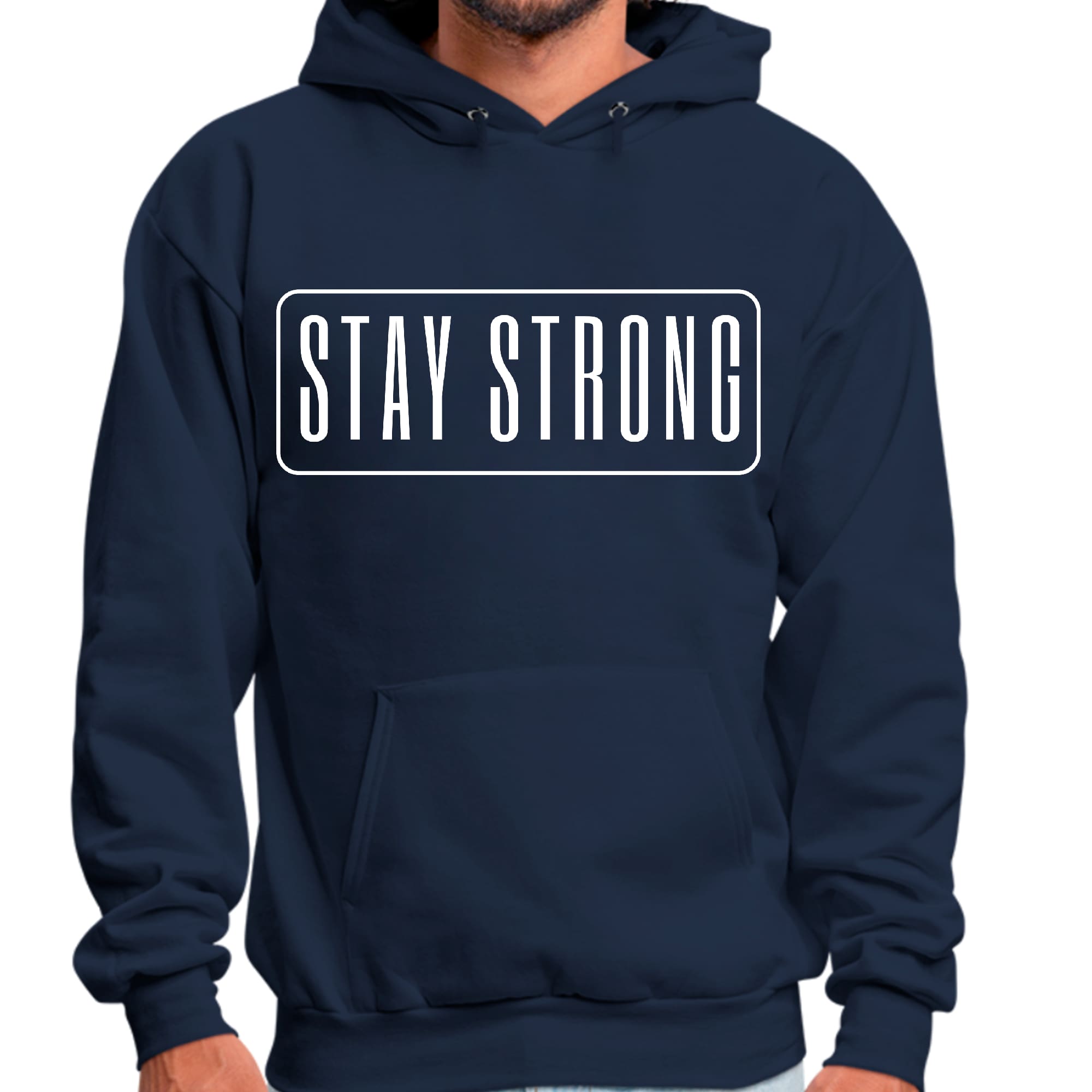 Mens Graphic Hoodie Stay Strong Print