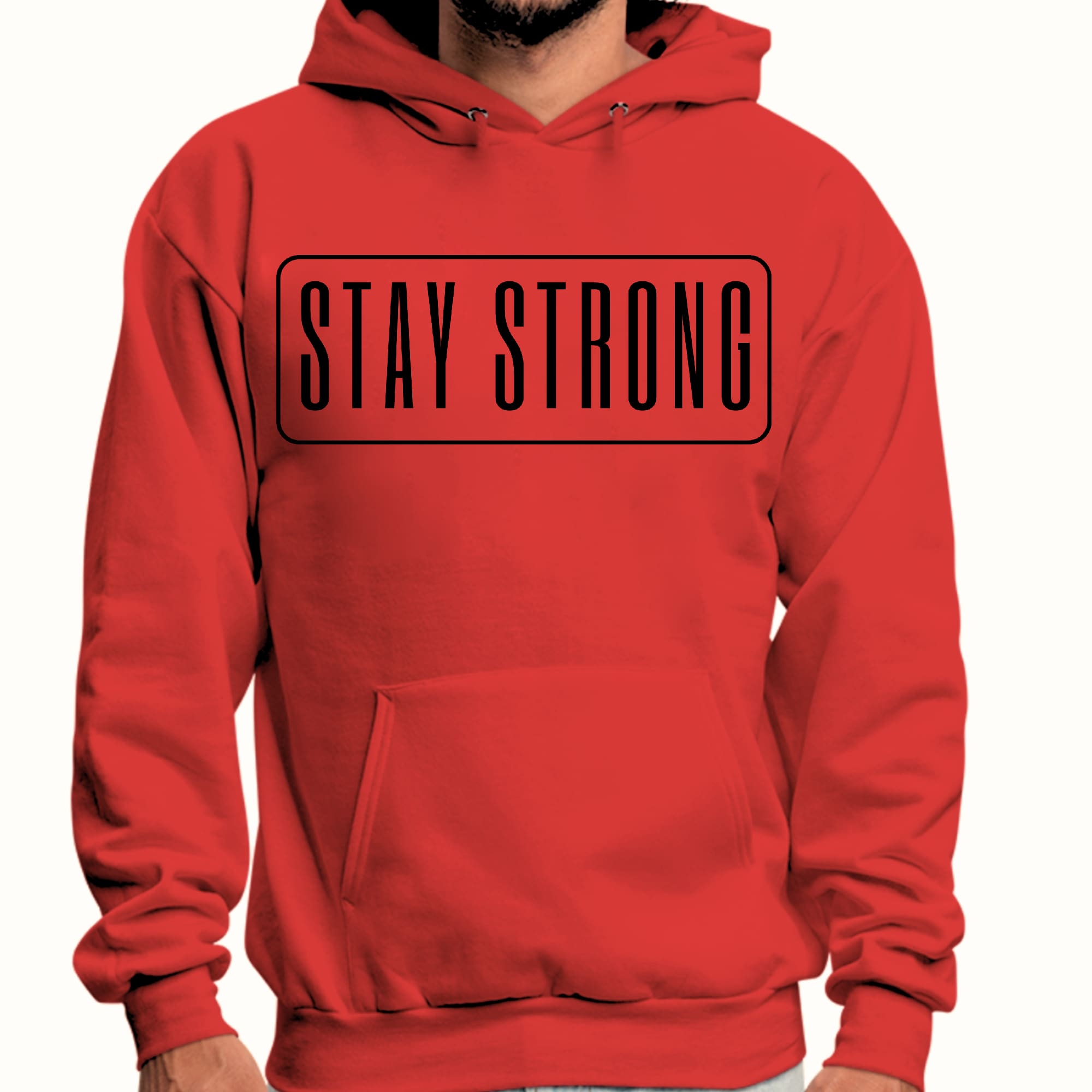 Mens Graphic Hoodie Stay Strong Print