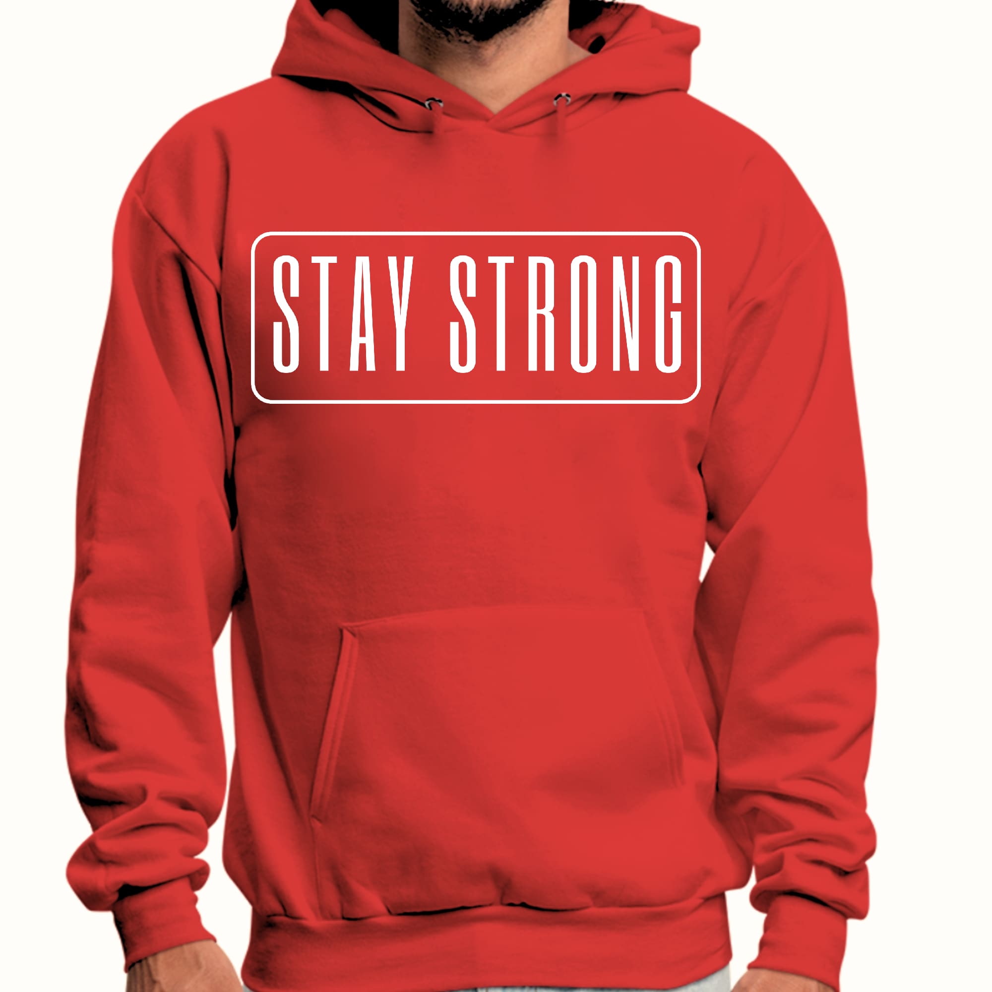 Mens Graphic Hoodie Stay Strong Print