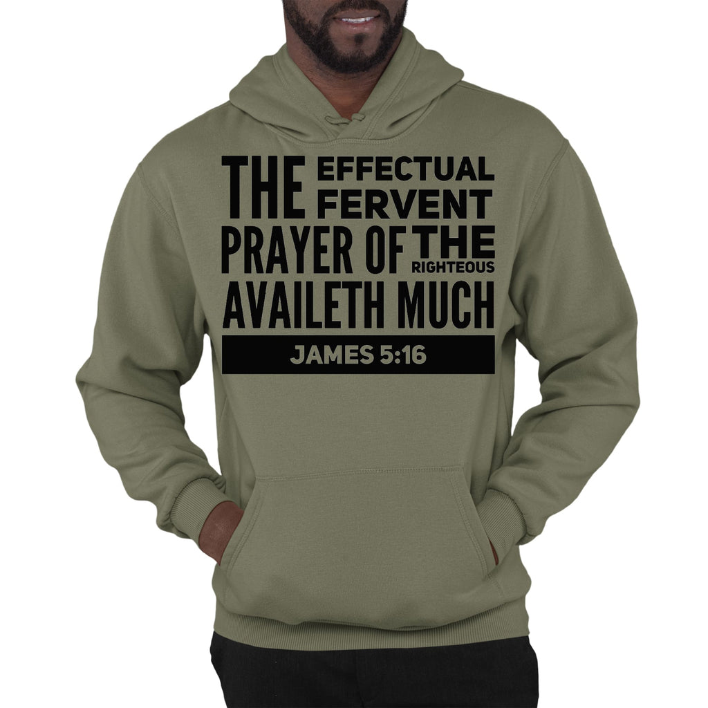 Mens Graphic Hoodie the Effectual Fervent Prayer Print