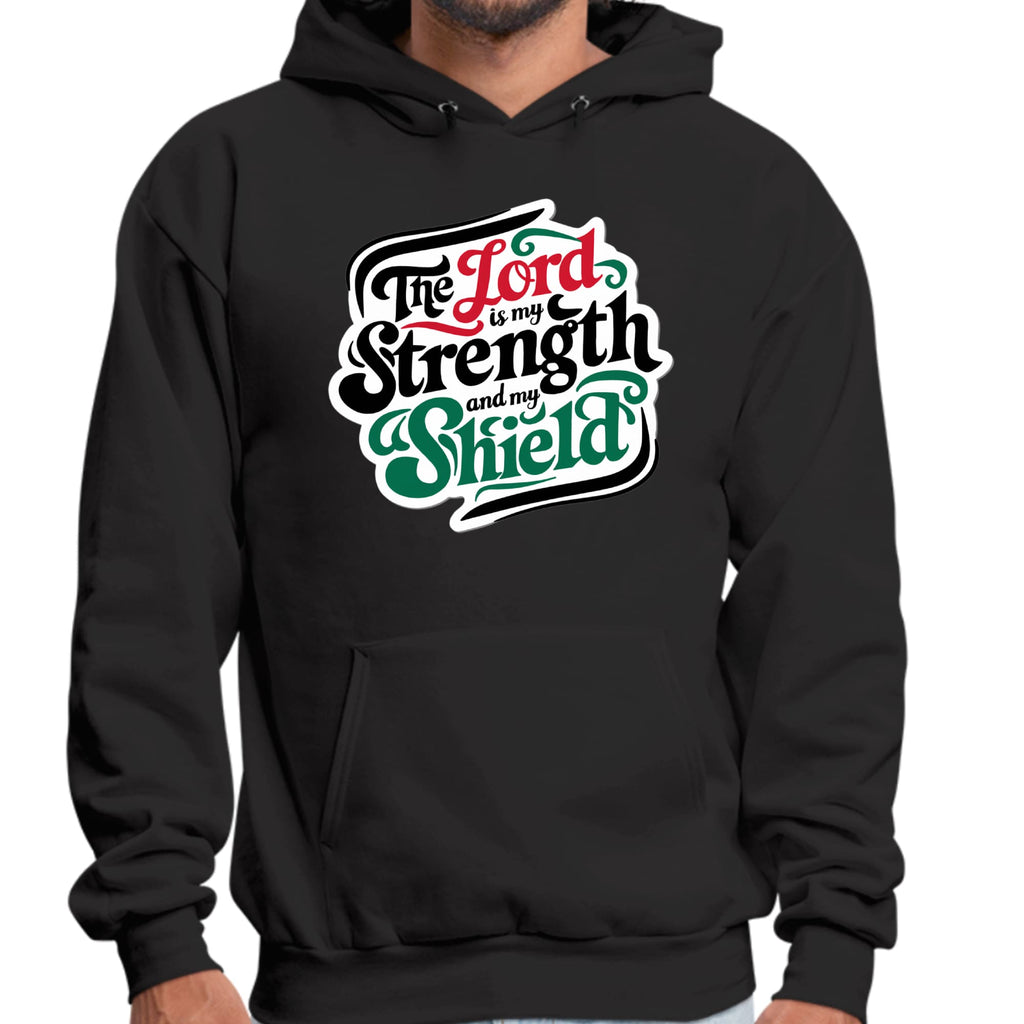 Mens Graphic Hoodie the Lord is my Strength and my Shield