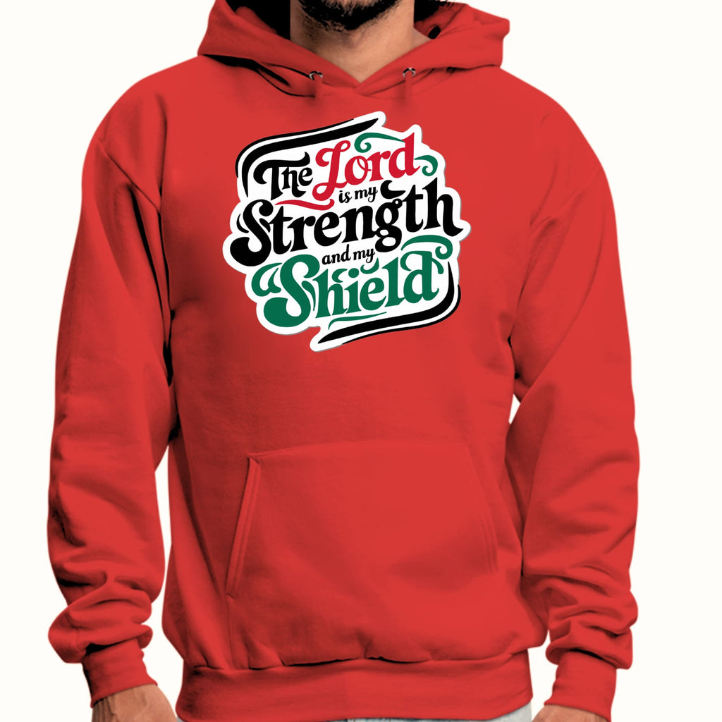 Mens Graphic Hoodie the Lord is my Strength and my Shield