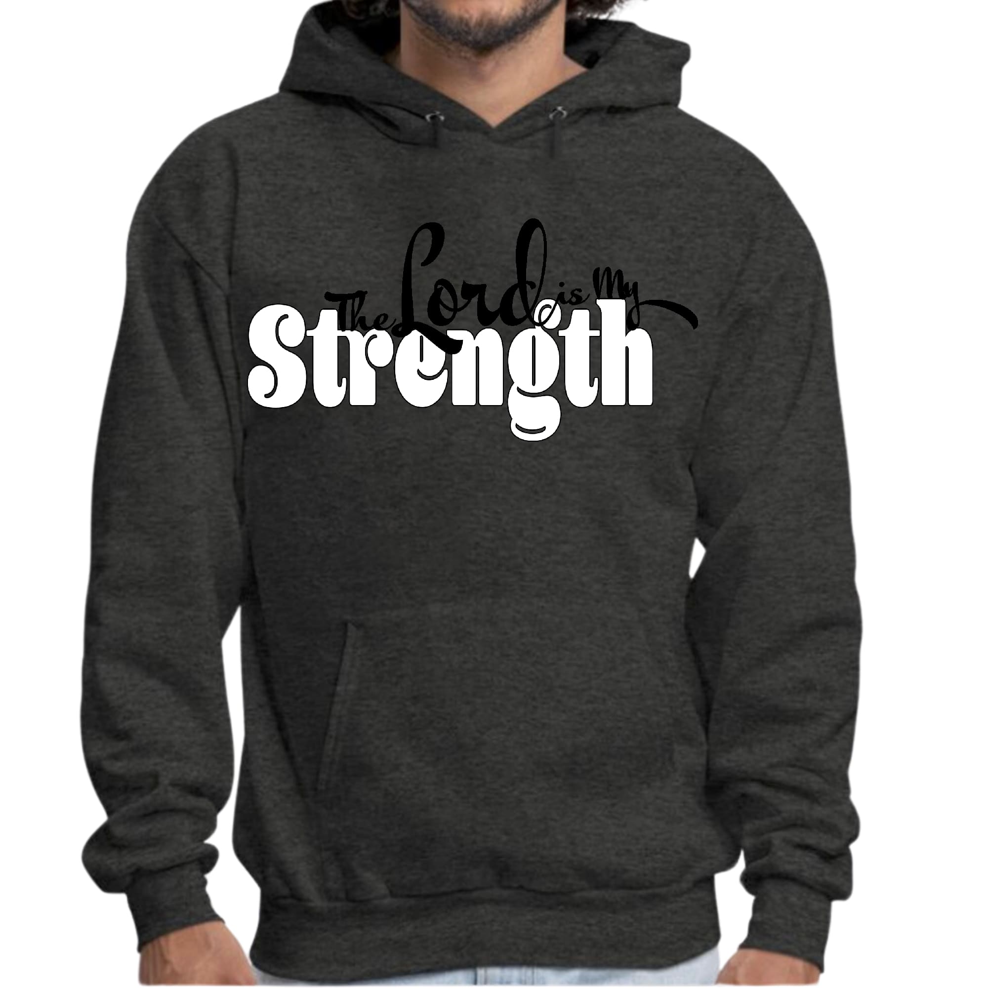 Mens Graphic Hoodie the Lord is my Strength Print