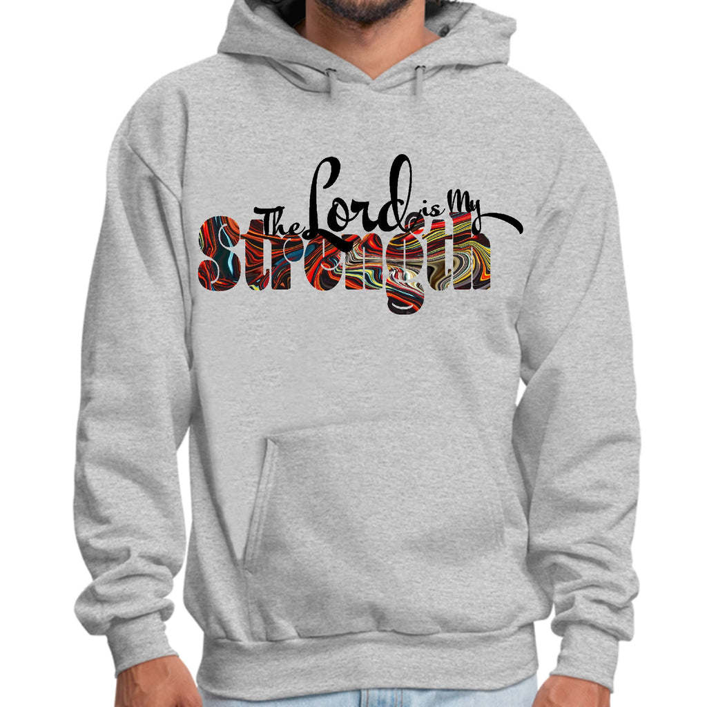Mens Graphic Hoodie the Lord is my Strength Print