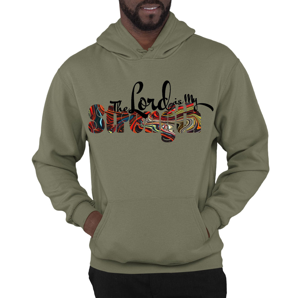 Mens Graphic Hoodie the Lord is my Strength Print