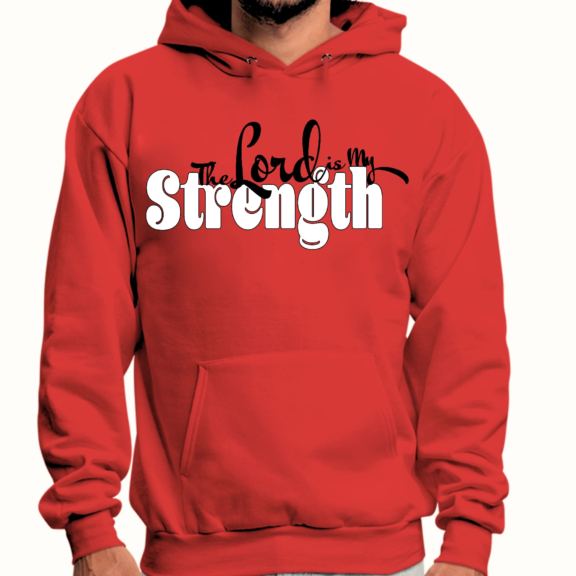 Mens Graphic Hoodie the Lord is my Strength Print