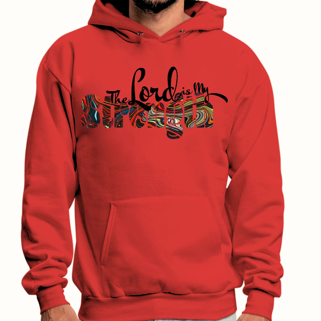 Mens Graphic Hoodie the Lord is my Strength Print