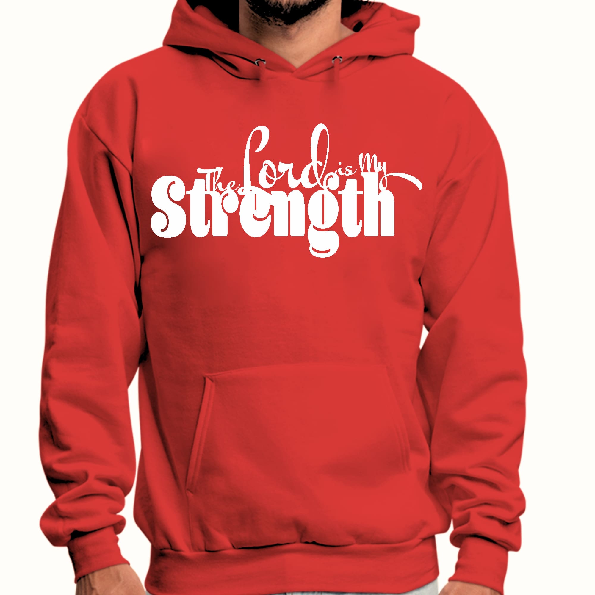 Mens Graphic Hoodie the Lord is my Strength Print