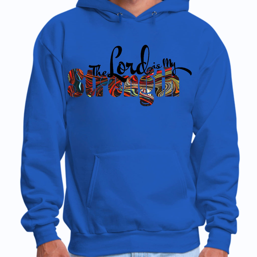 Mens Graphic Hoodie the Lord is my Strength Print