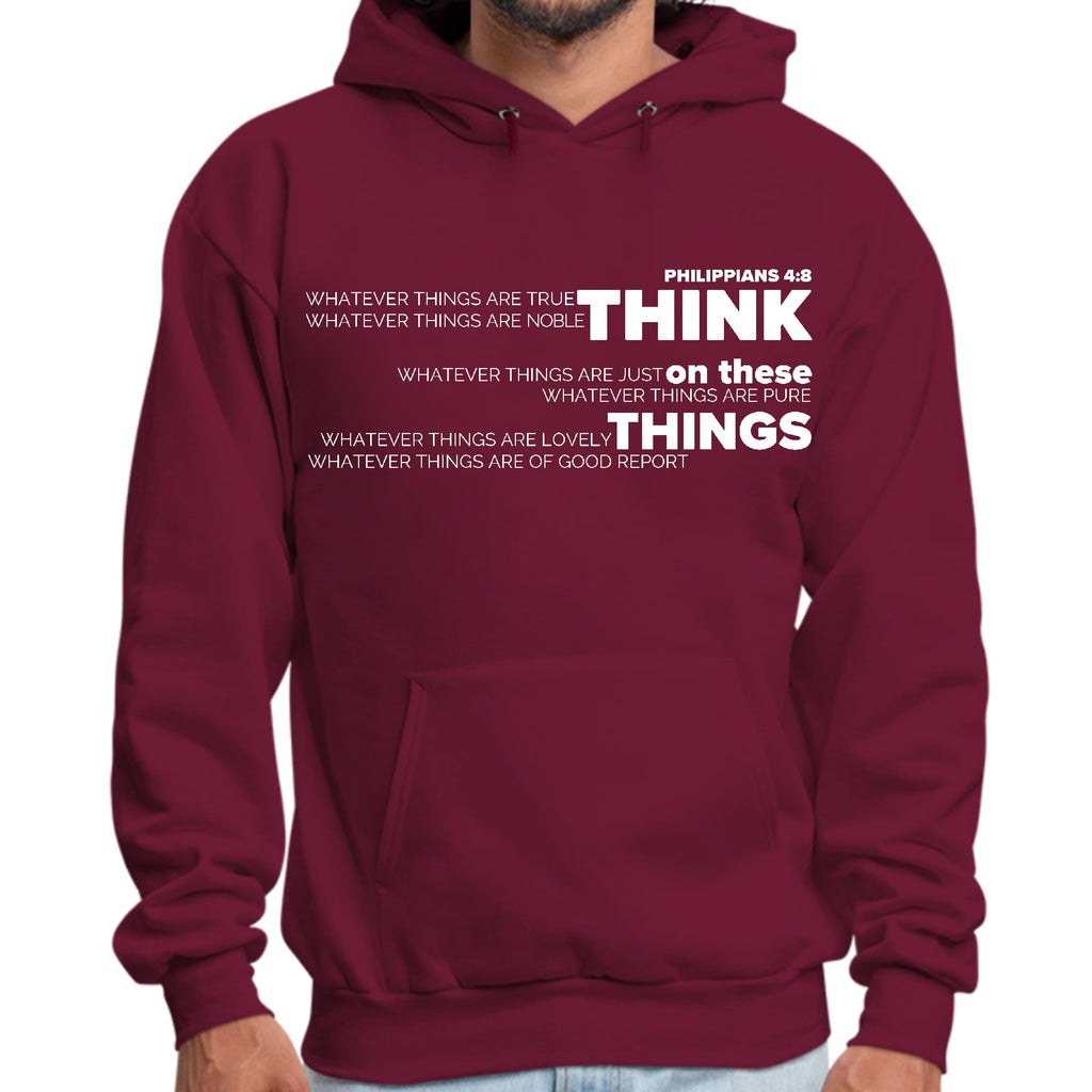 Mens Graphic Hoodie Think on these Things