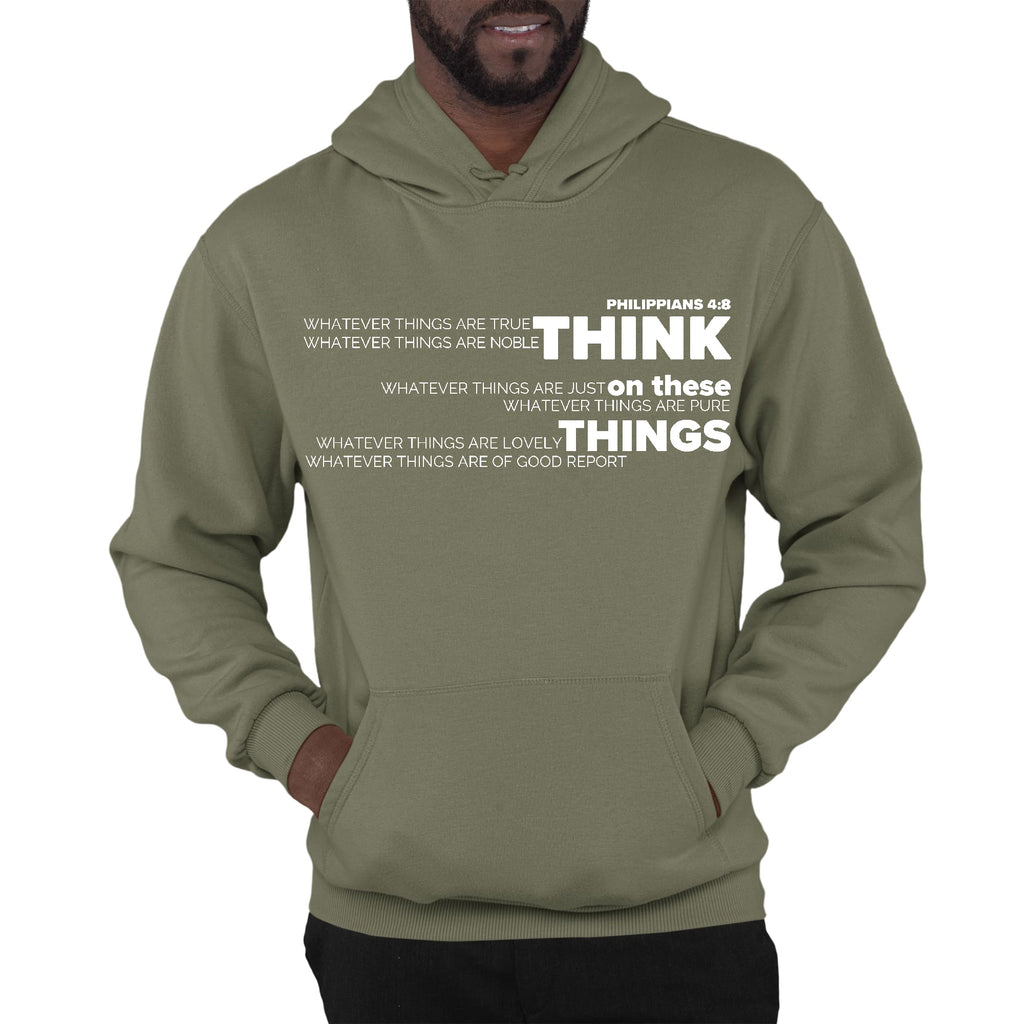 Mens Graphic Hoodie Think on these Things