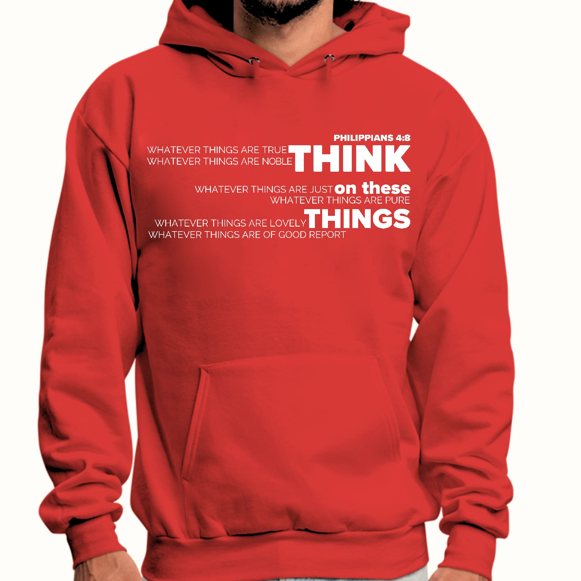 Mens Graphic Hoodie Think on these Things