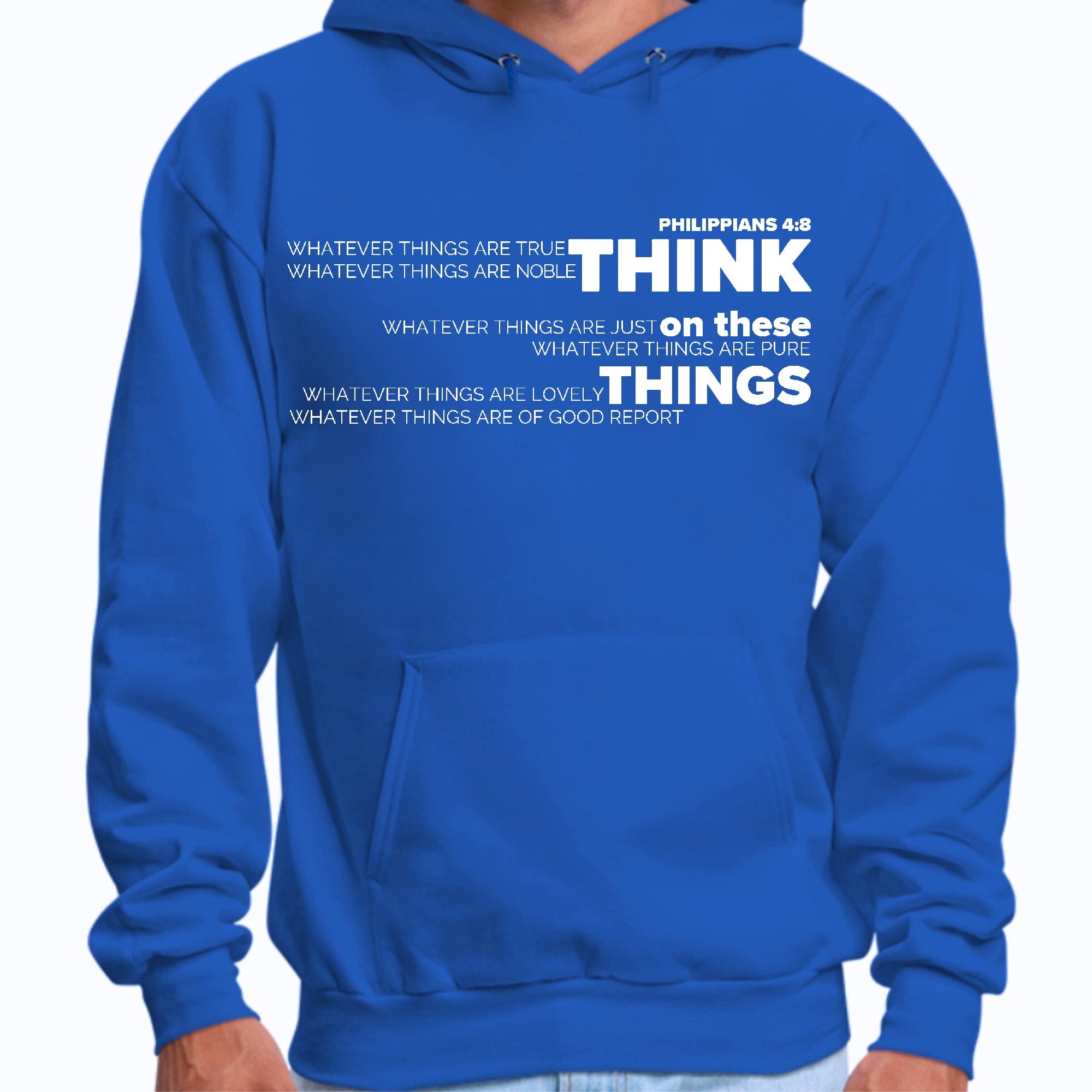 Mens Graphic Hoodie Think on these Things