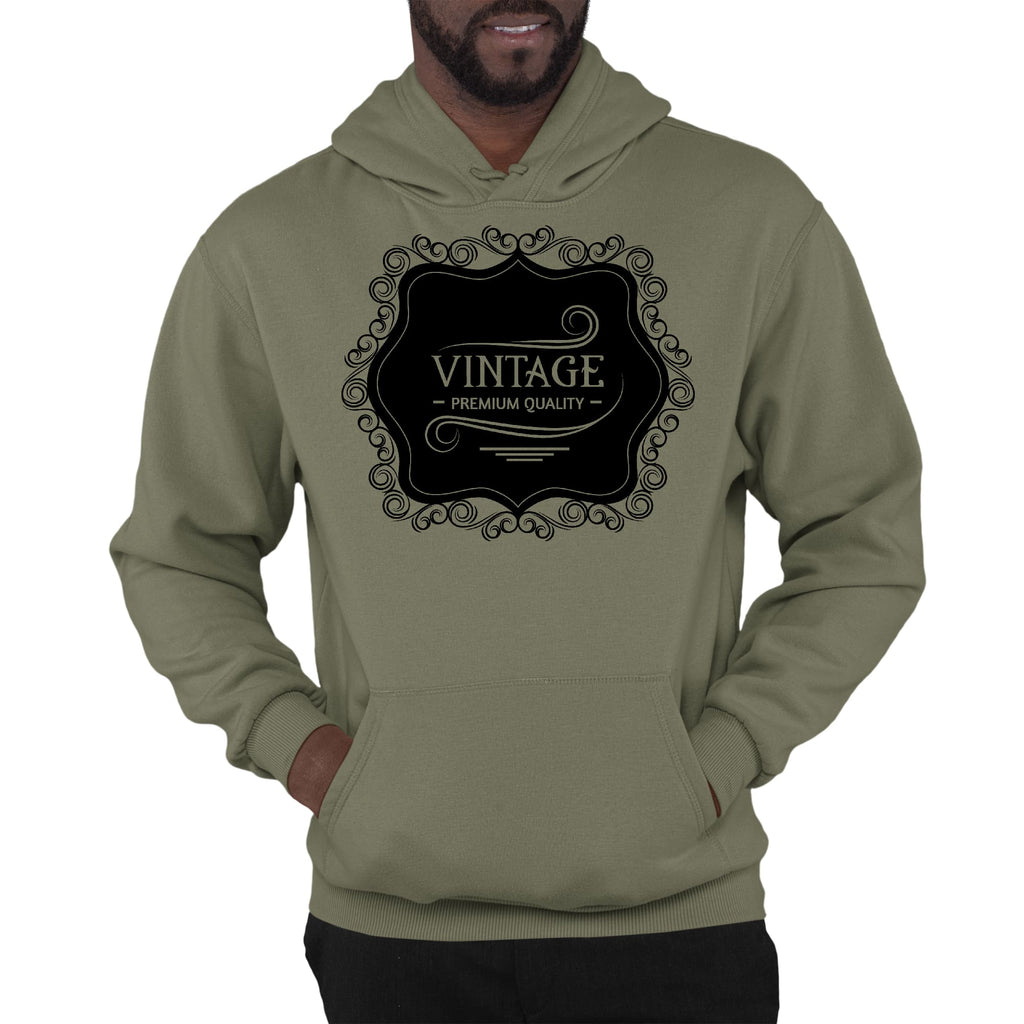 Mens Graphic Hoodie Vintage Premium Quality Black Illustration