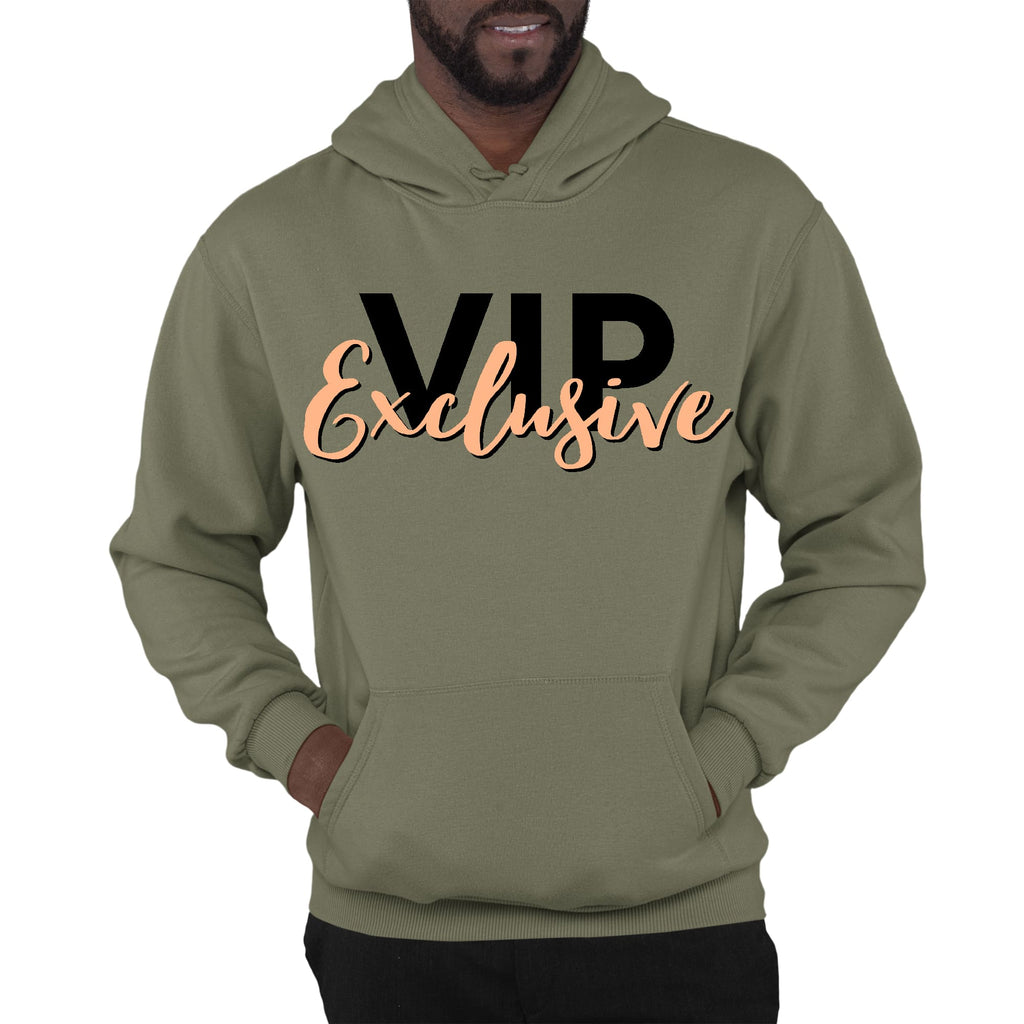 Mens Graphic Hoodie Vip Exclusive Black and Beige - Affirmation