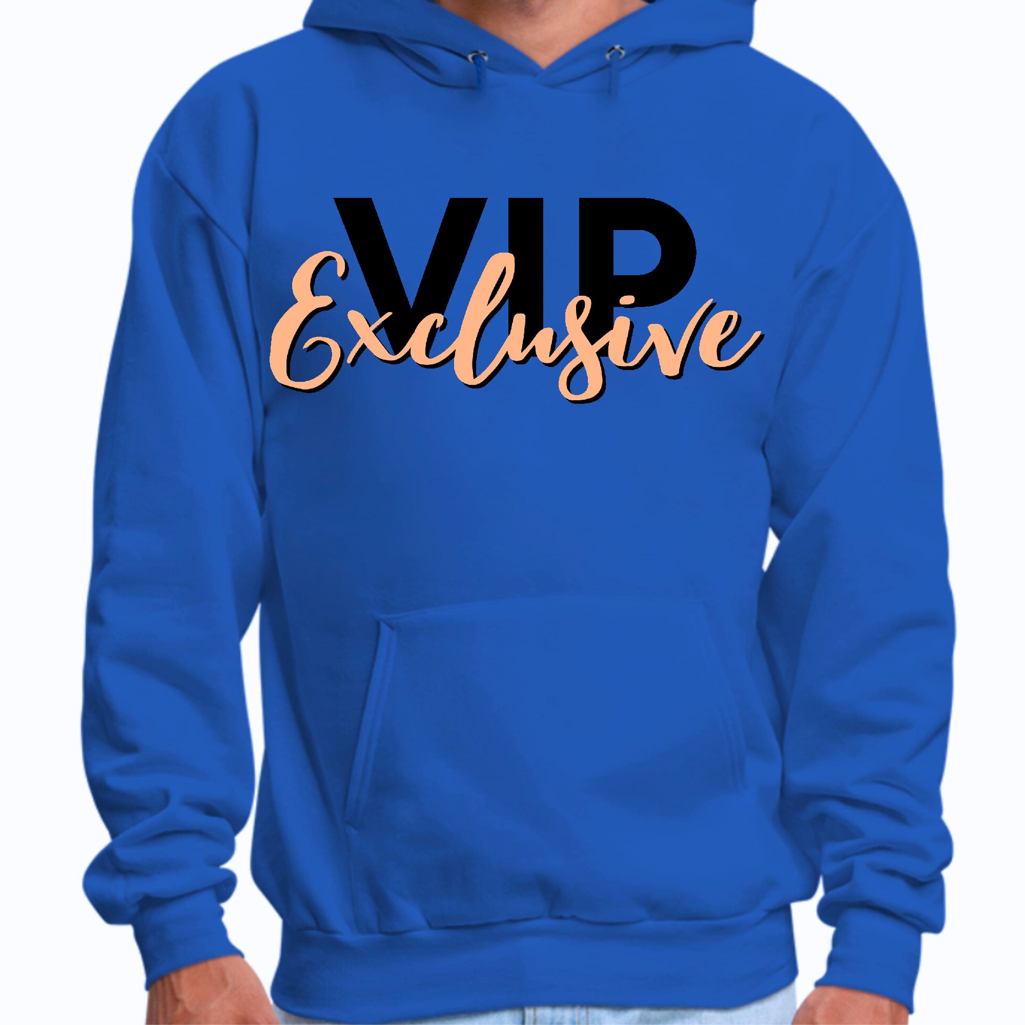Mens Graphic Hoodie Vip Exclusive Black and Beige - Affirmation