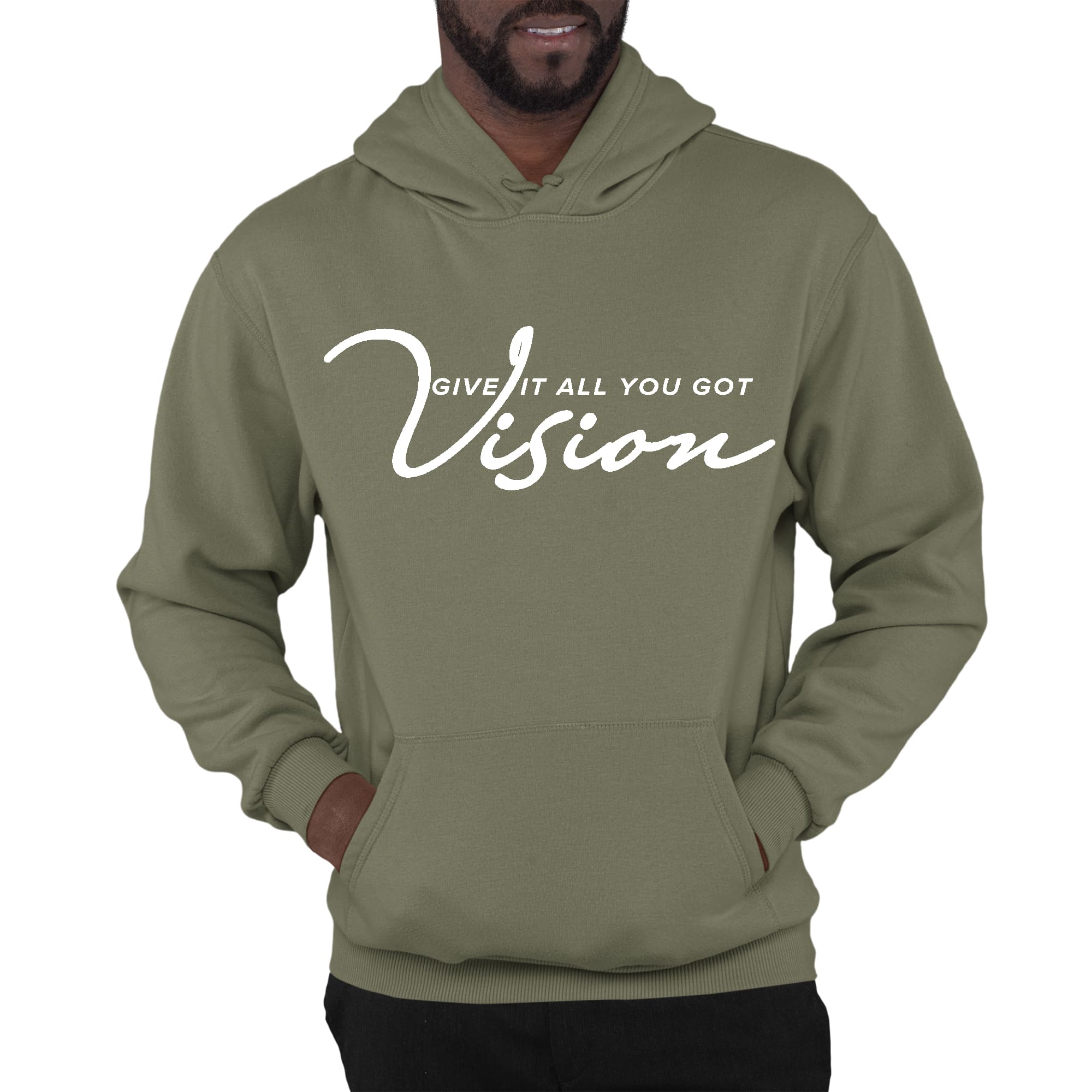 Mens Graphic Hoodie Vision - Give it All you Got