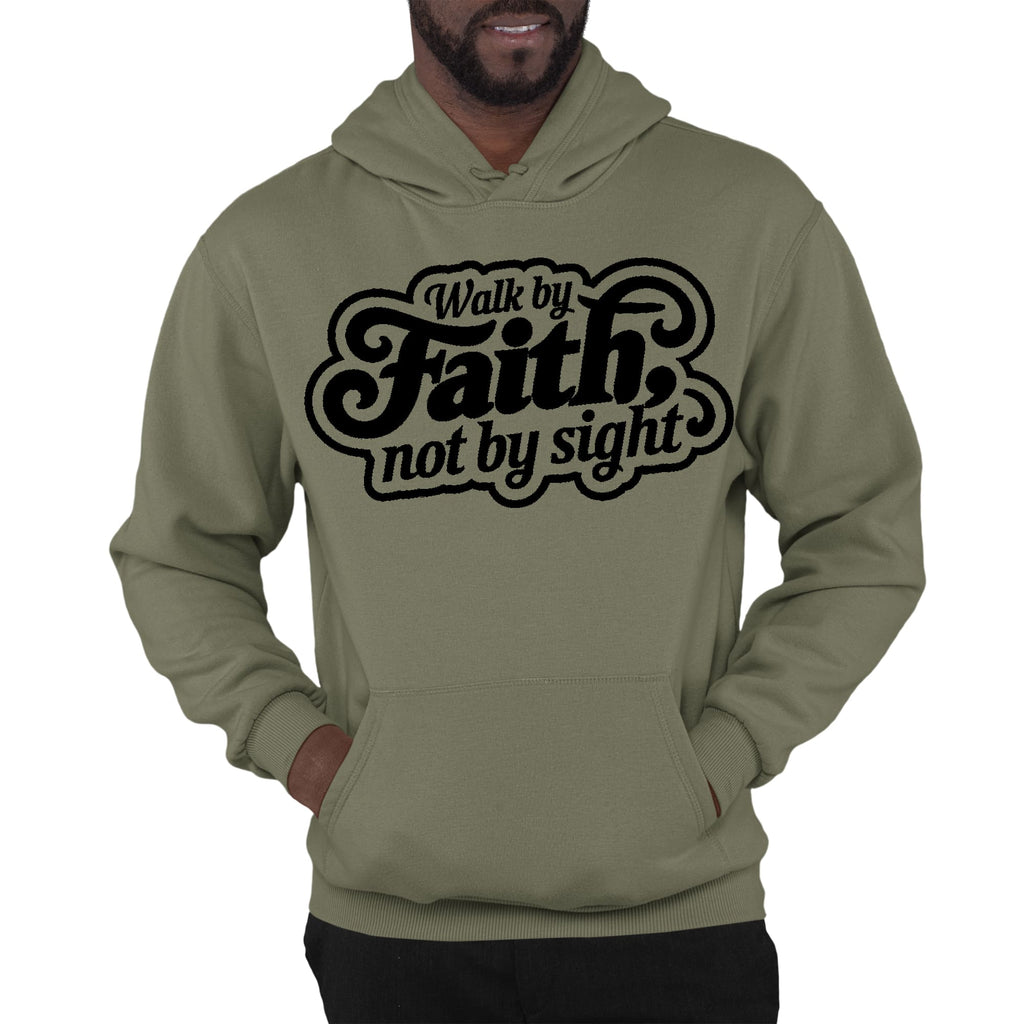 Mens Graphic Hoodie Walk by Faith - not by Sight
